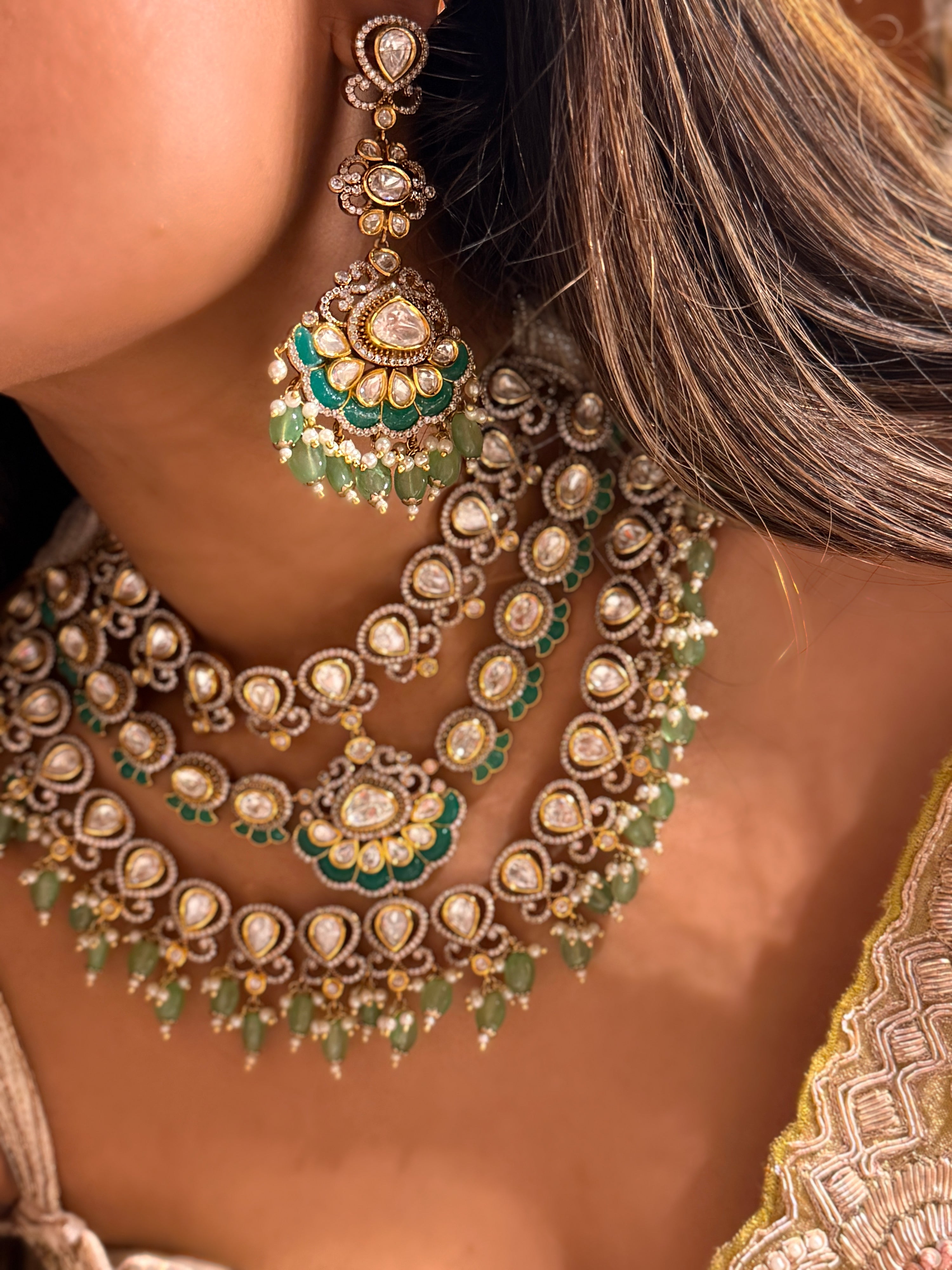 Shreema leheriya Haar - Emerald