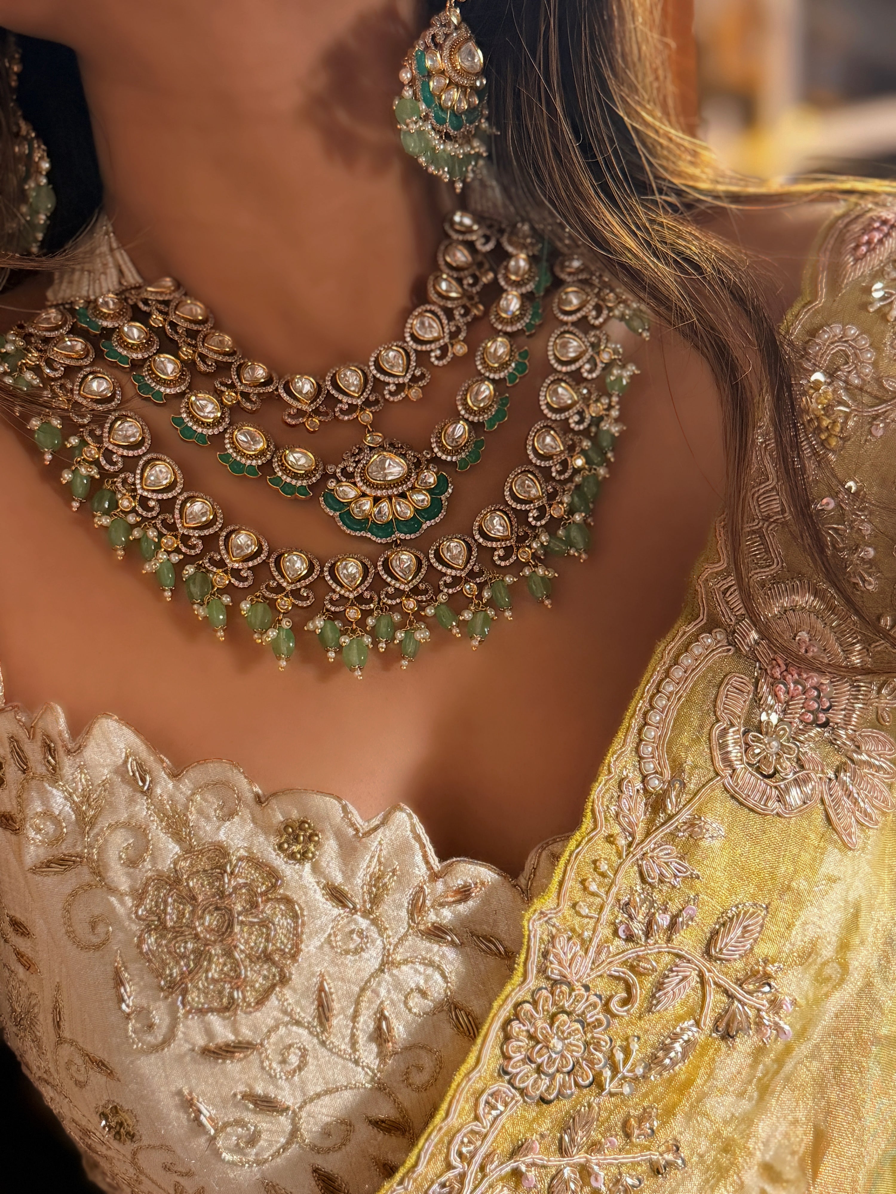 Shreema leheriya Haar - Emerald