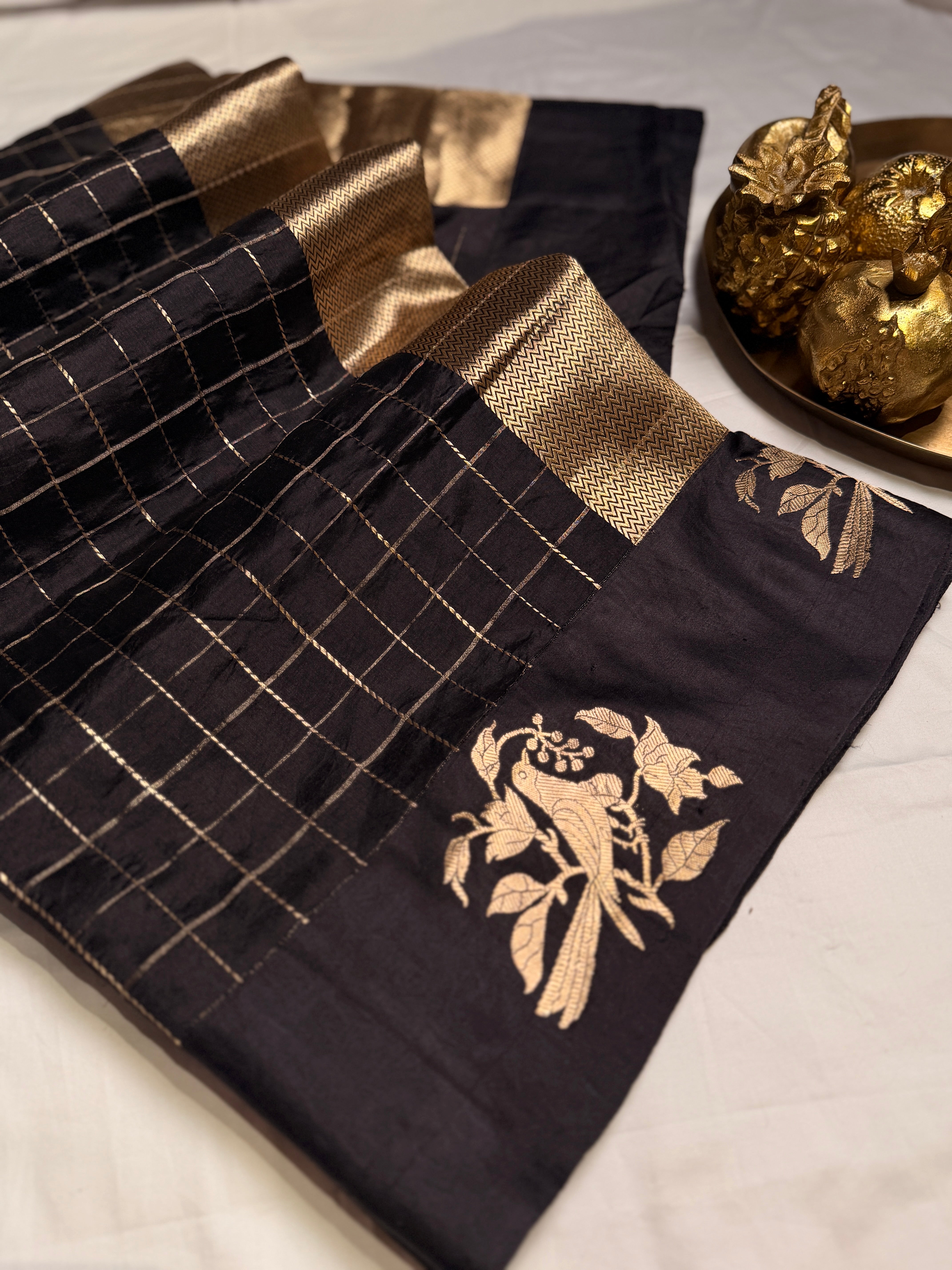 Checkers Glam Silk Saree