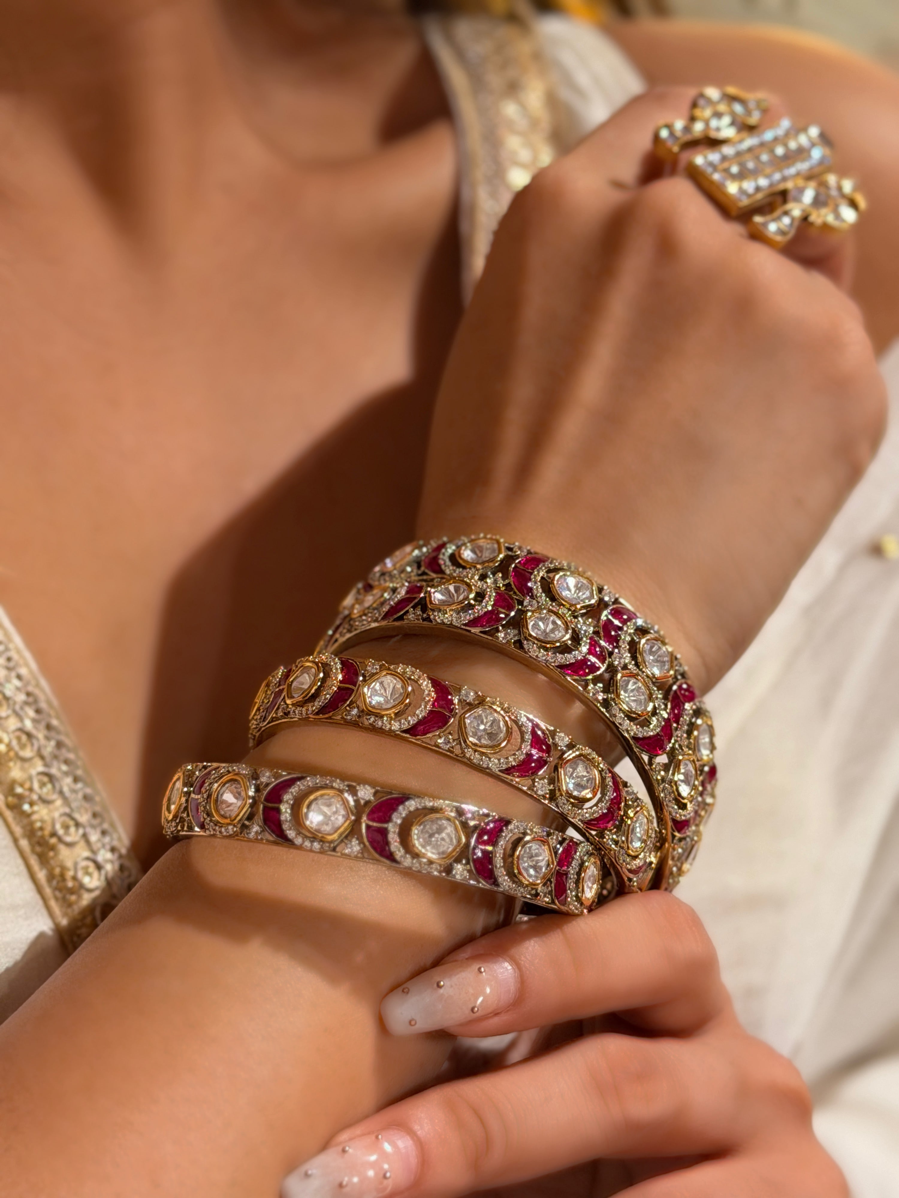 Ruby Meena polki Bangle
