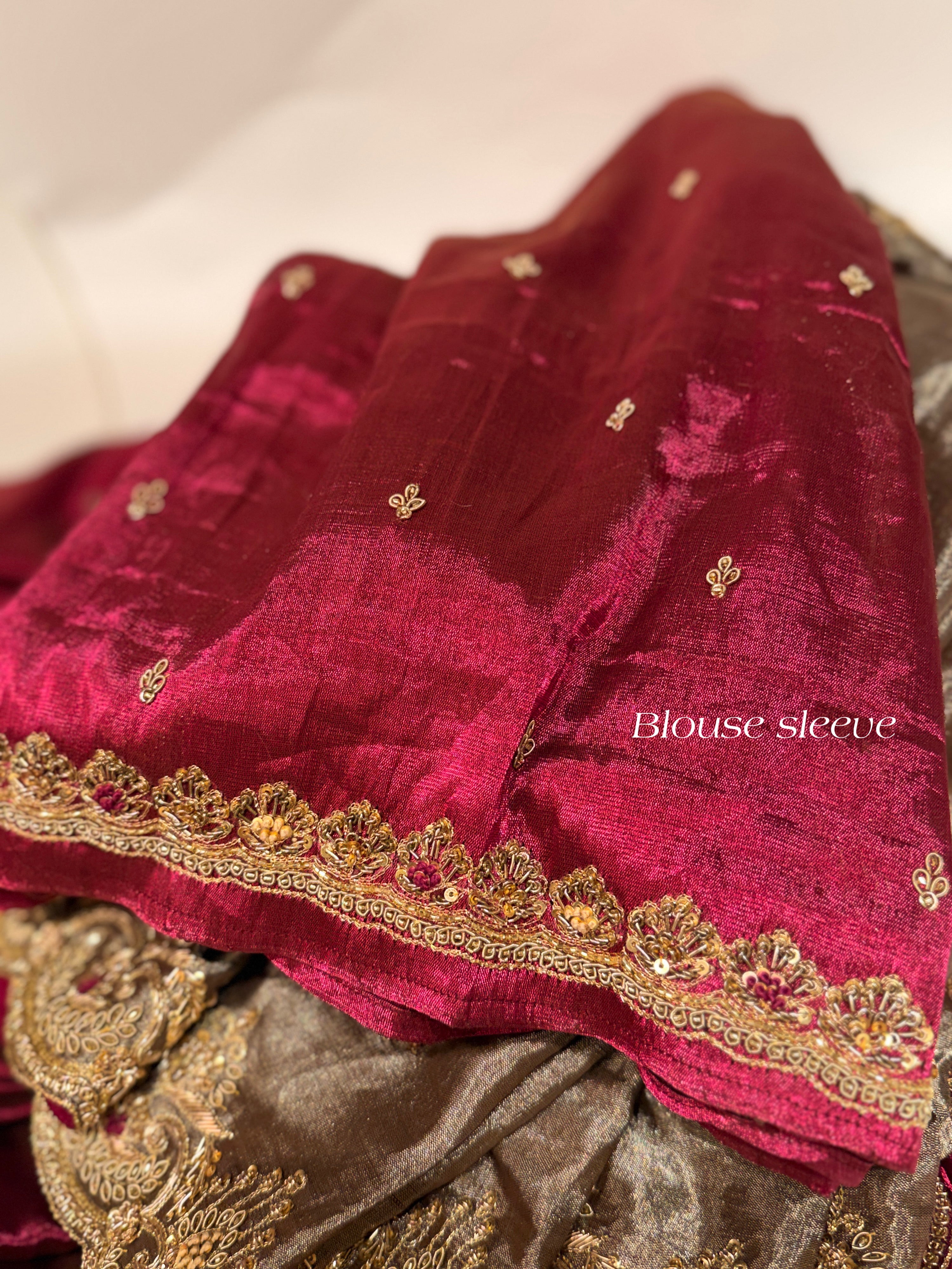 Abroo classic Tissue Zardosi Saree