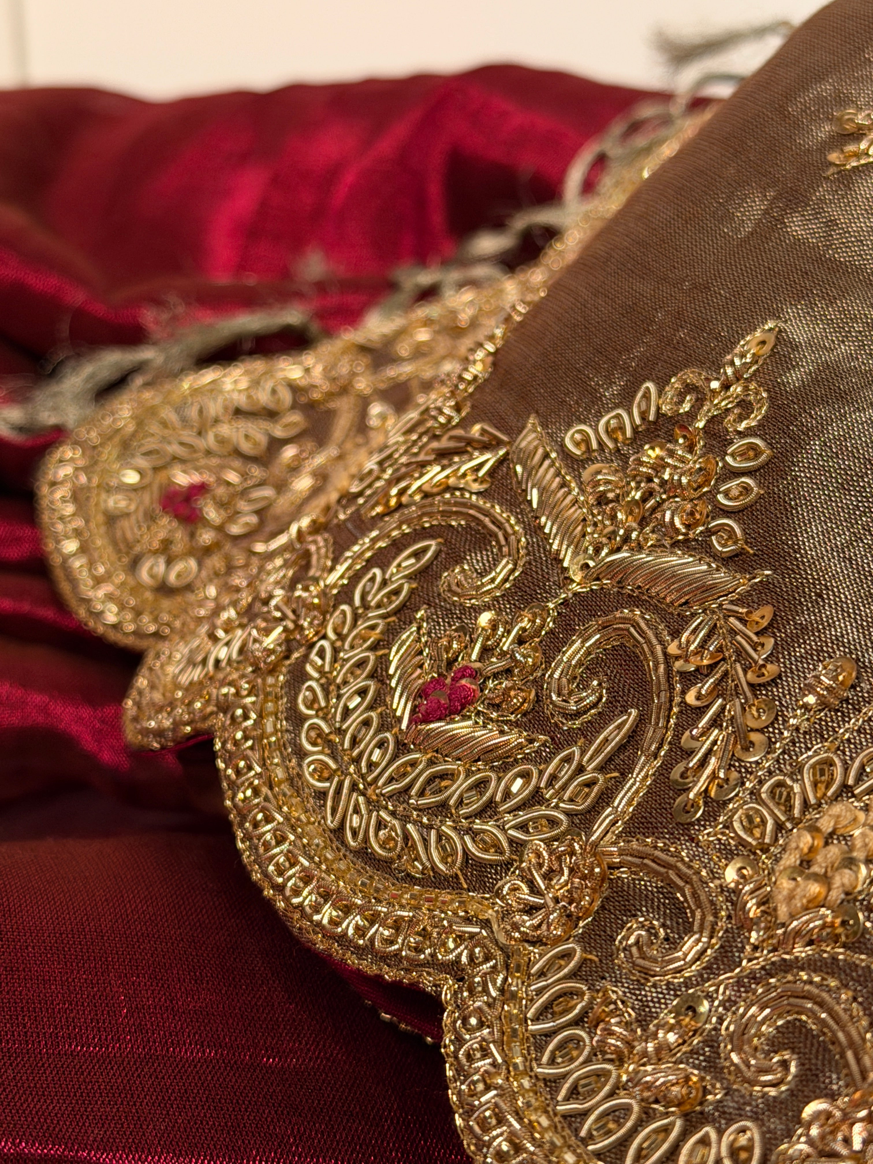 Abroo classic Tissue Zardosi Saree