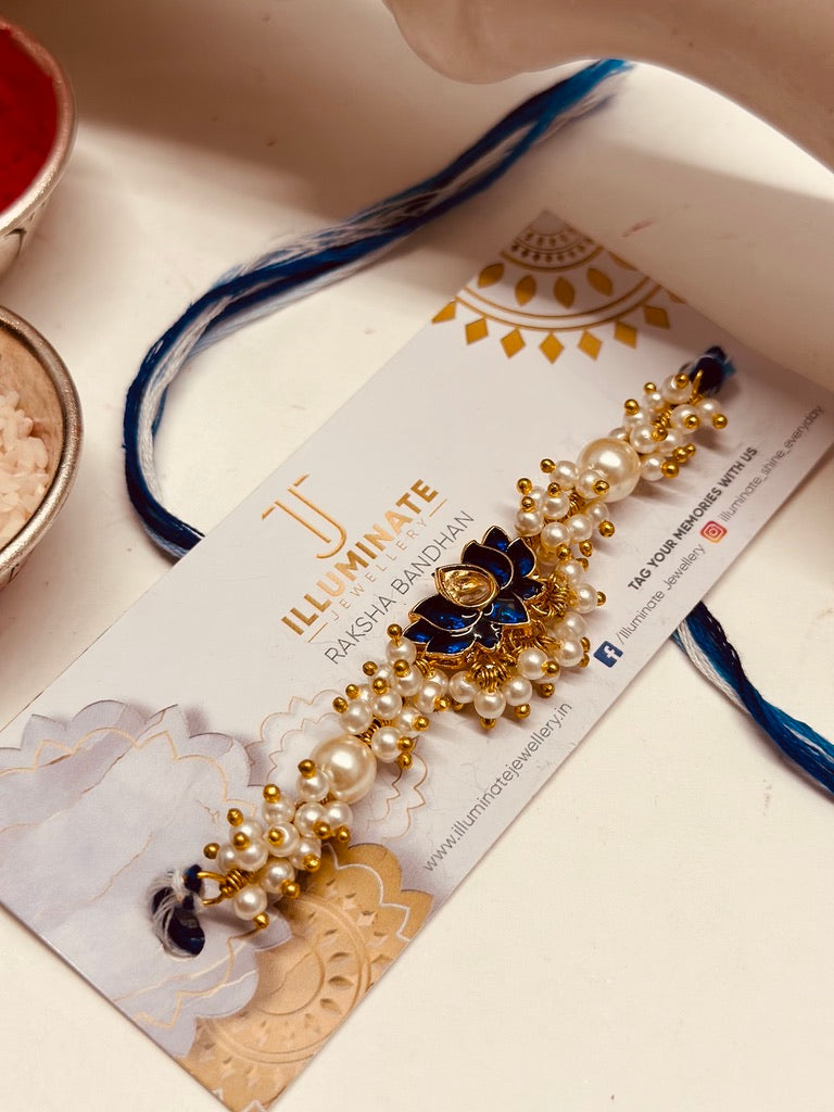 Lotus moti pearl Rakhi