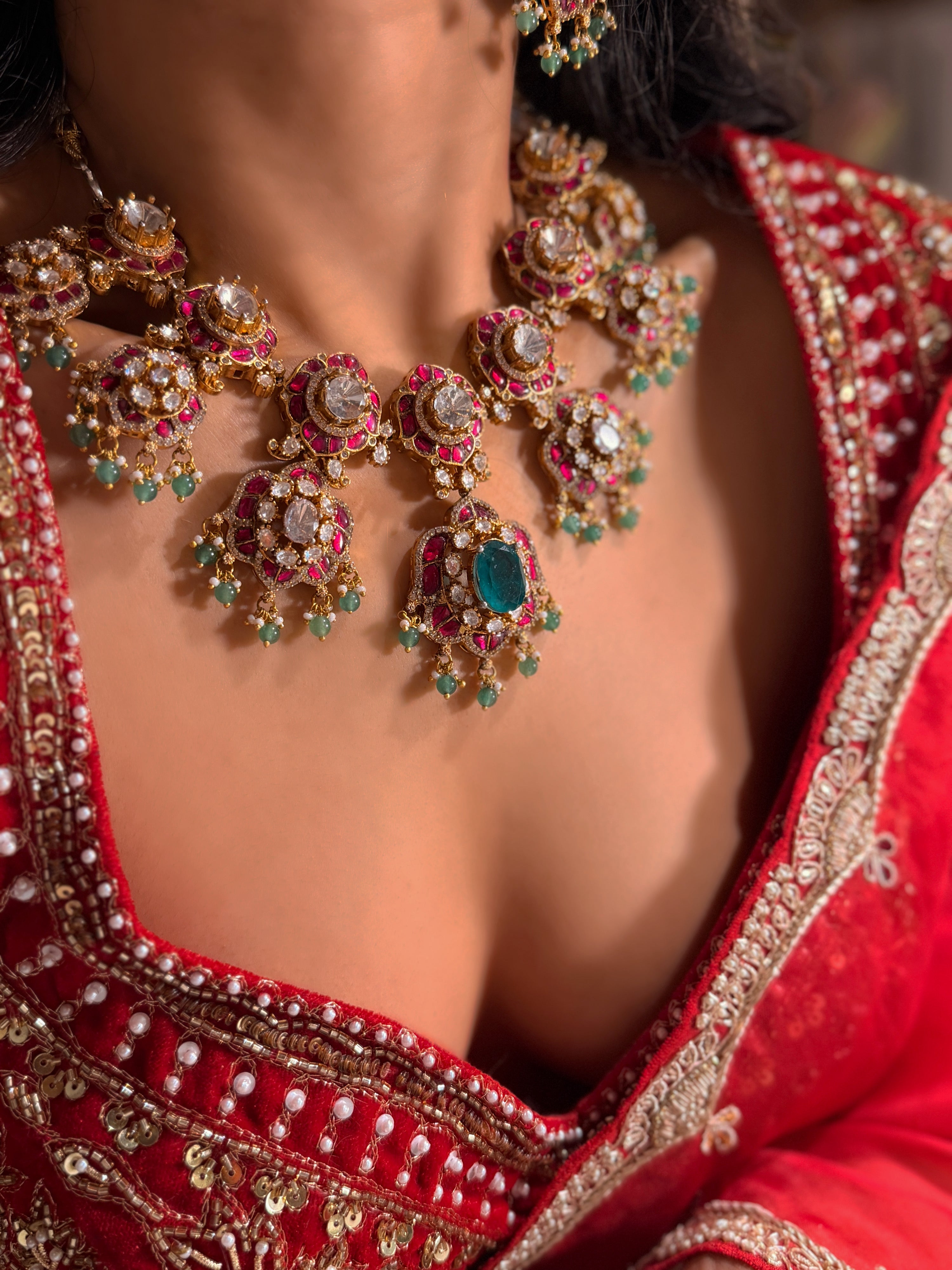 Piroee polki-Jadau Necklace