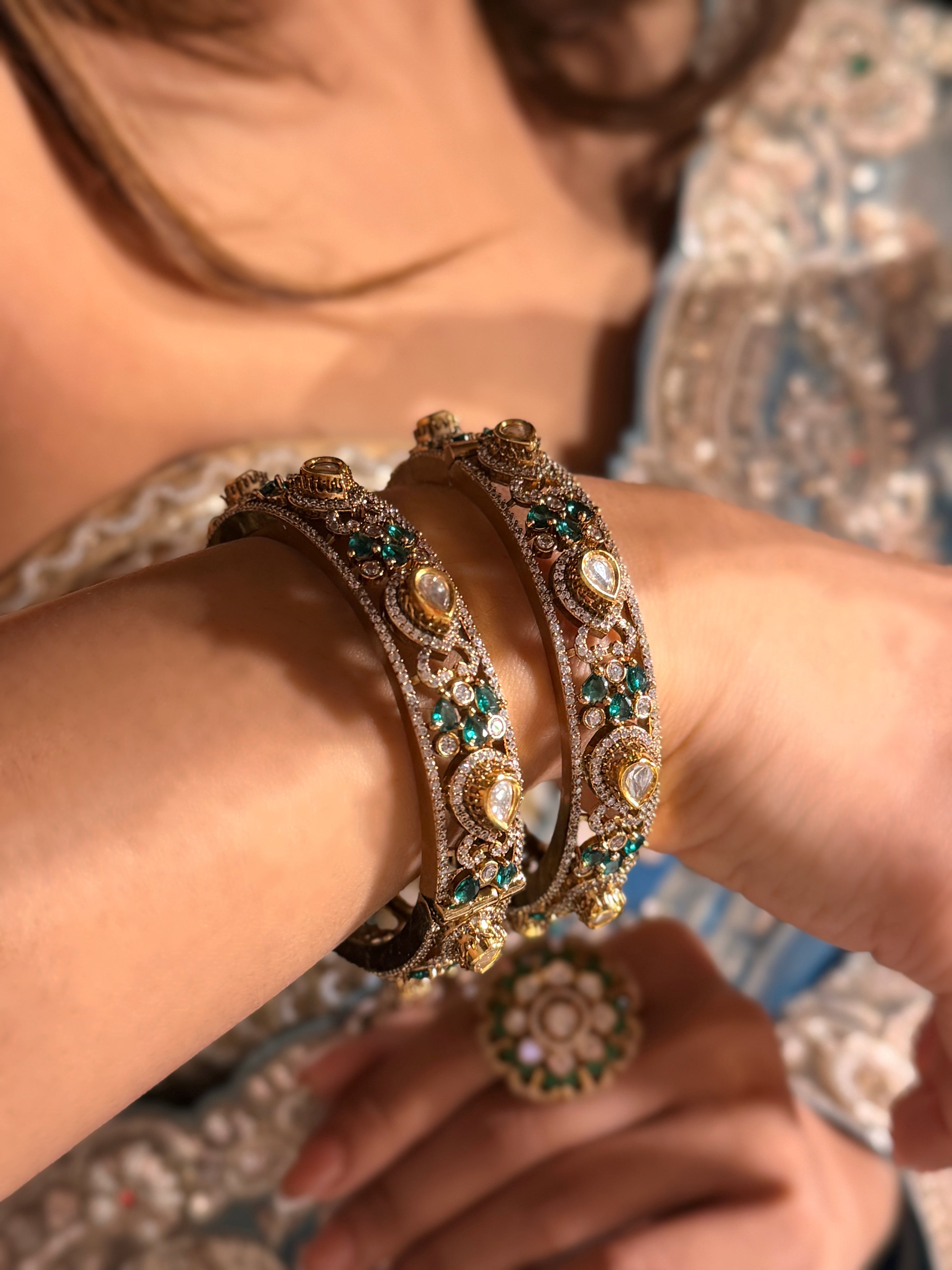 Sirisha Bangle - Emerald