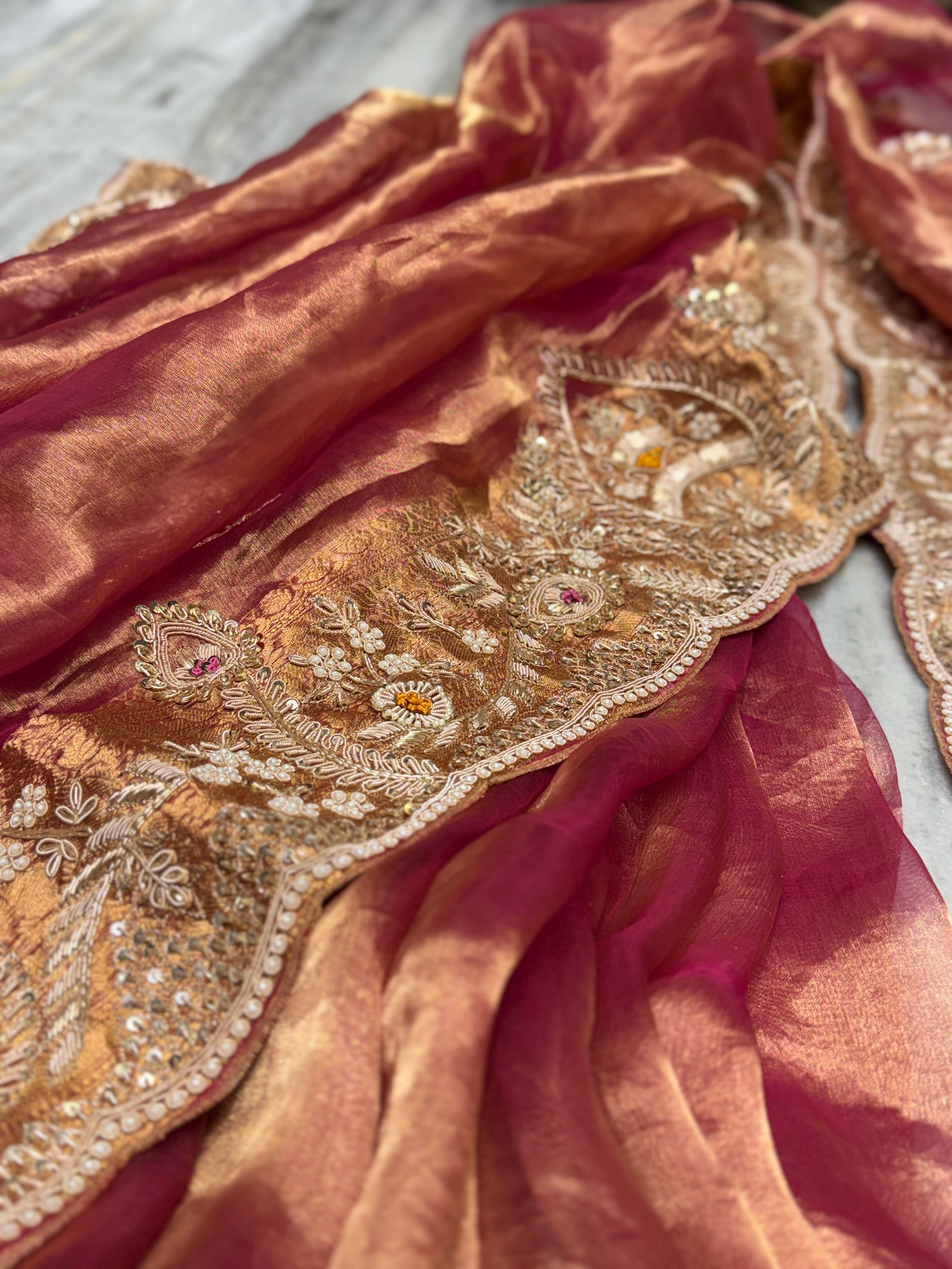 Pure Tissue Banarasi Zardosi Designer Saree