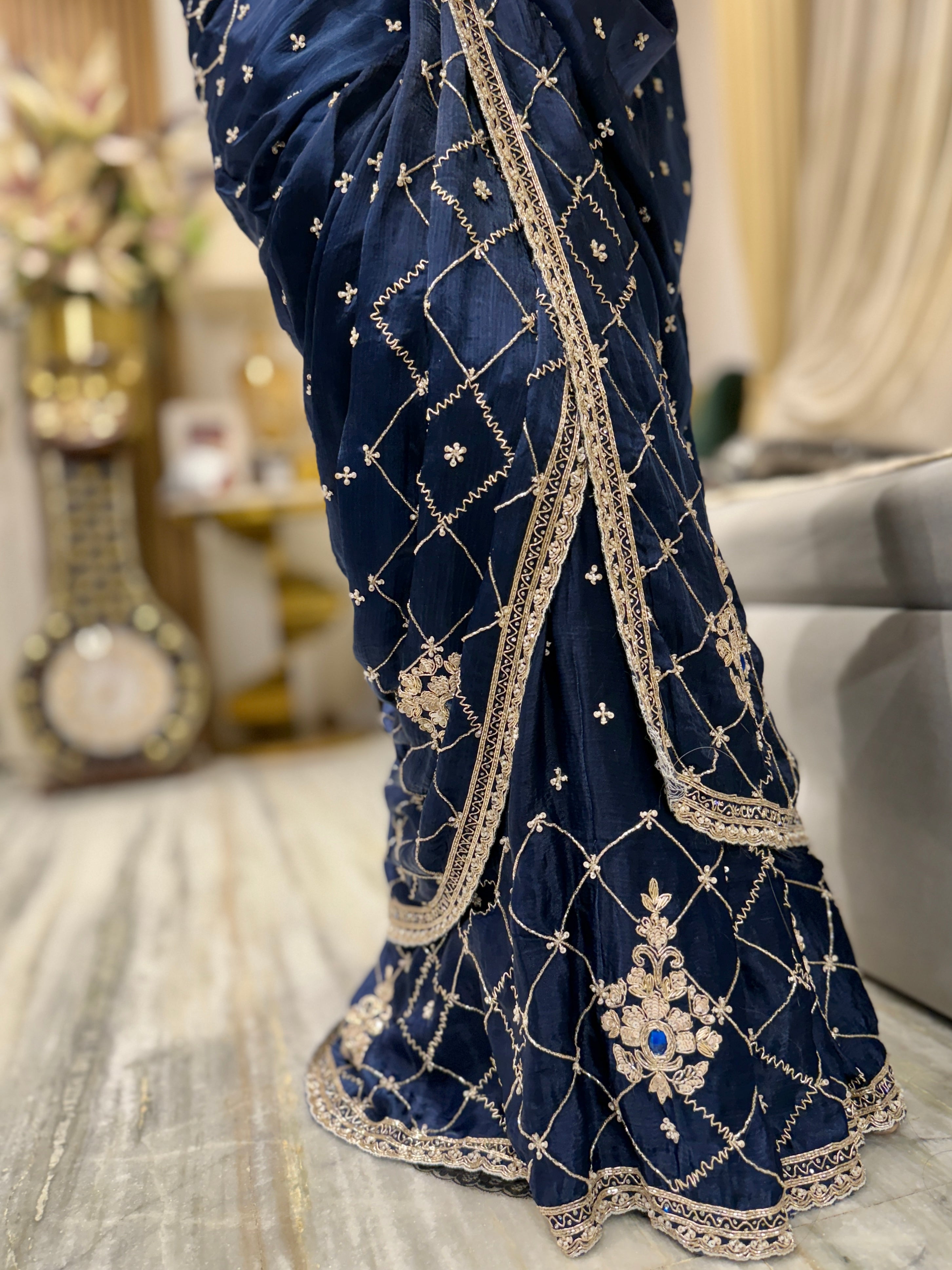 Azure Éclat Saree