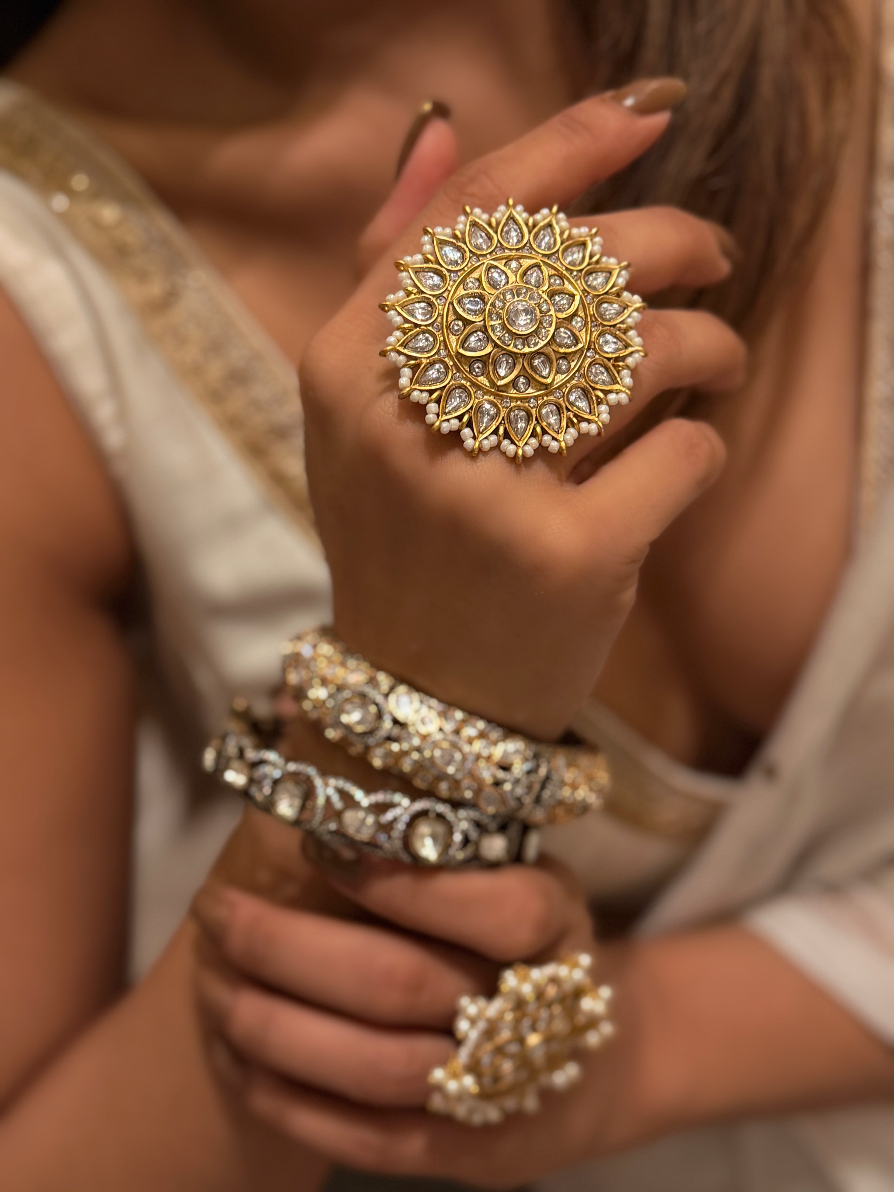 Oversize mandala ring