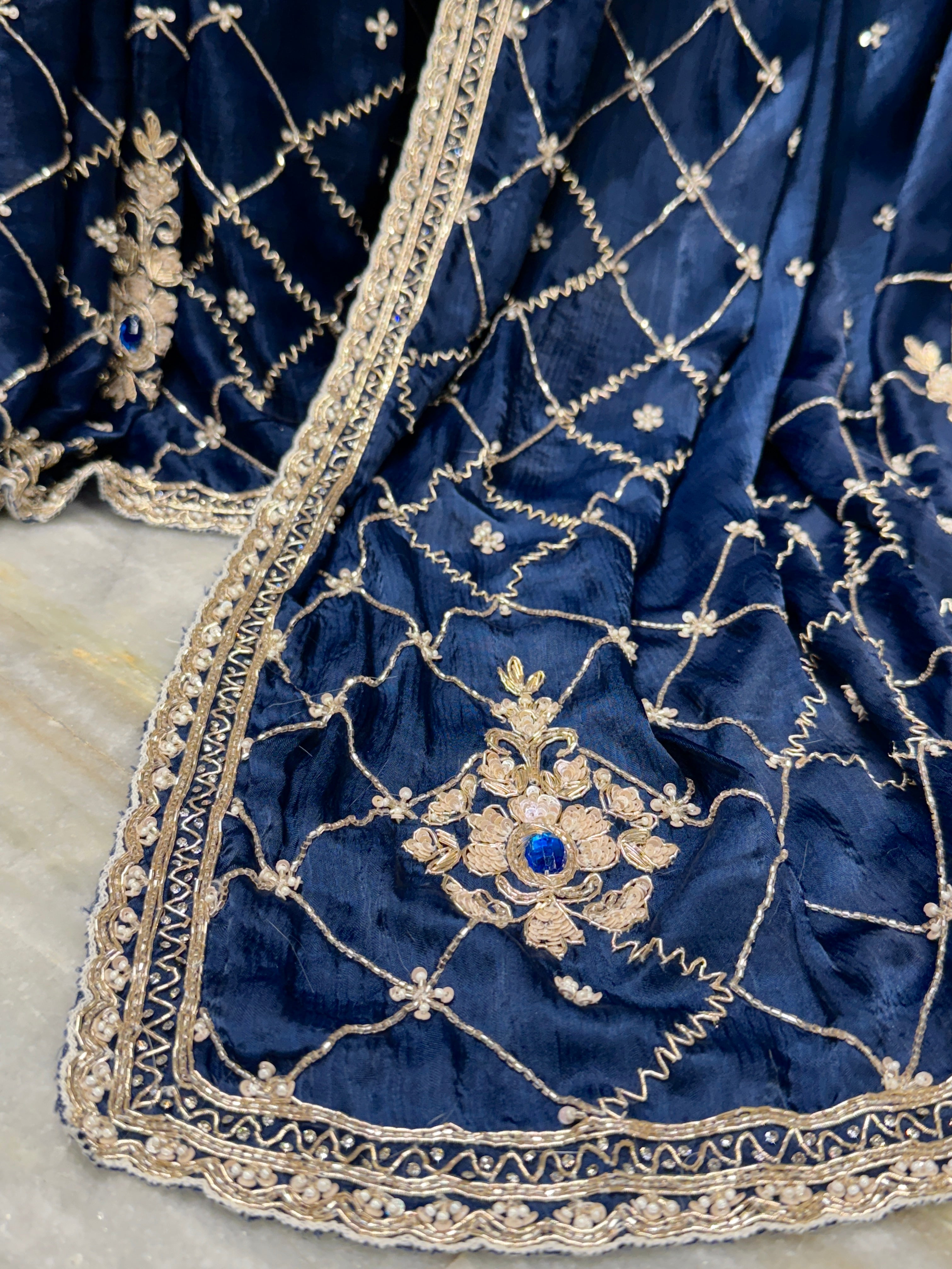 Azure Éclat Saree