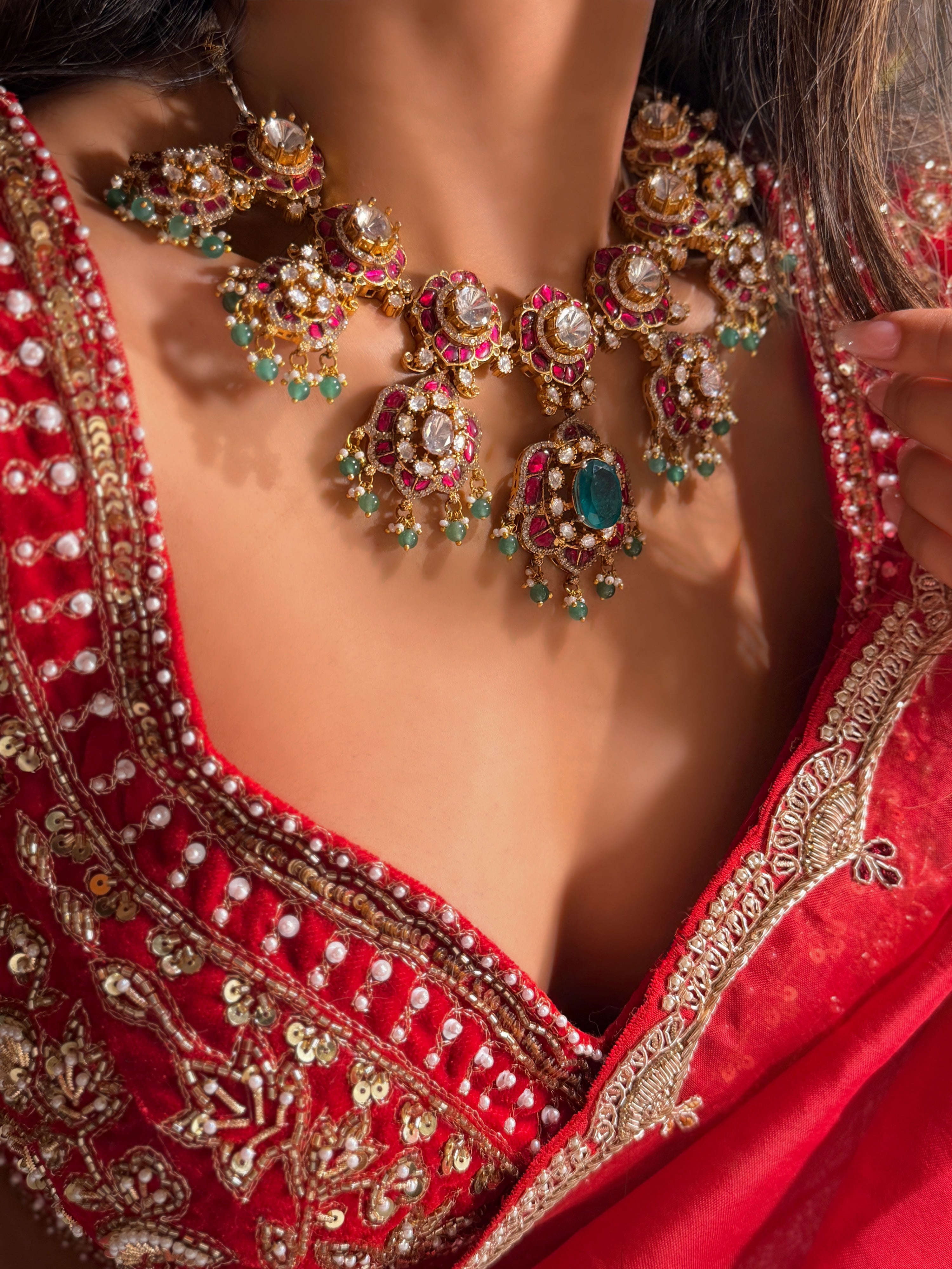 Piroee polki-Jadau Necklace