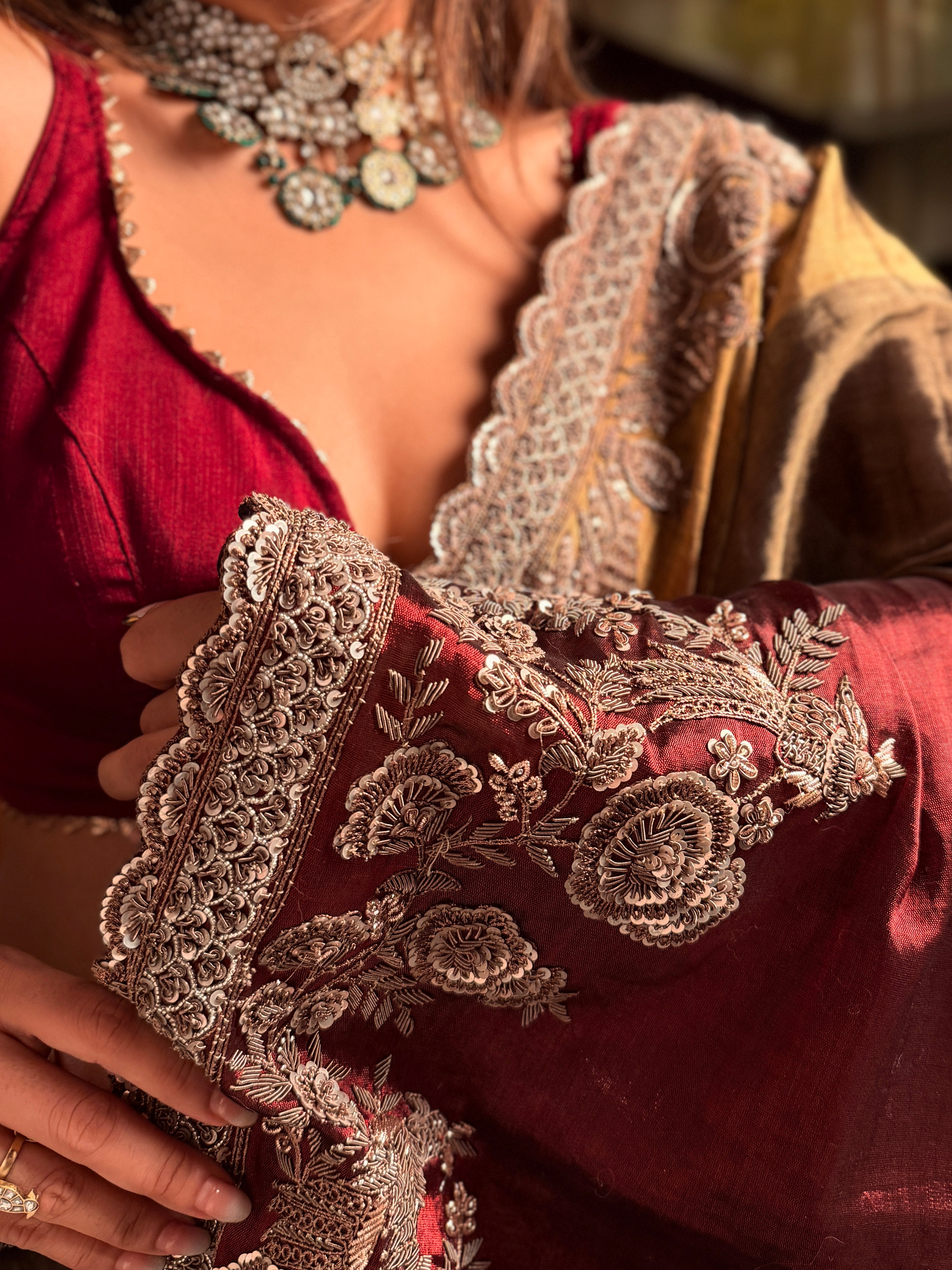 Empress Maroon Regal Saree