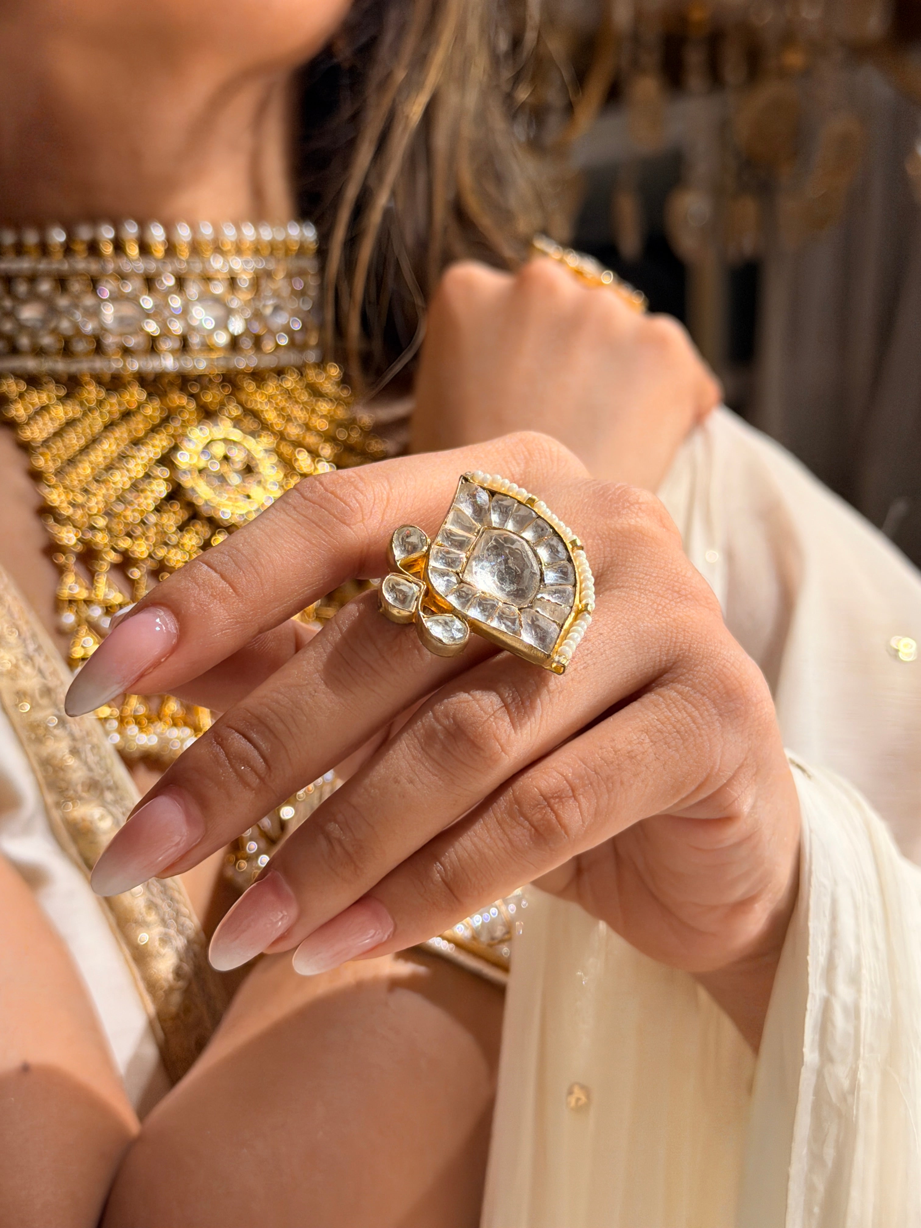 Tridha Kundan Ring