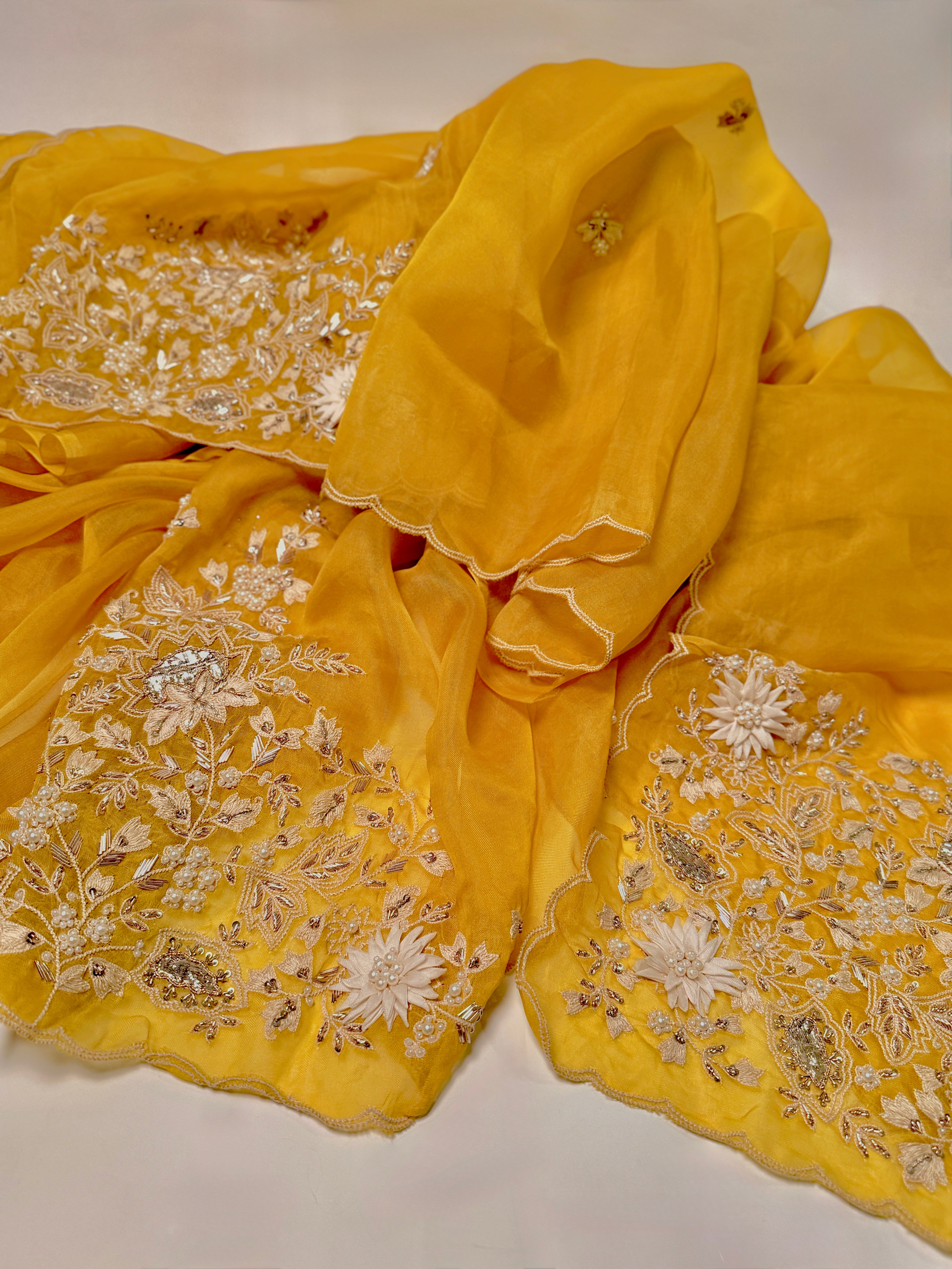 Sunshine Mukaish pure organza