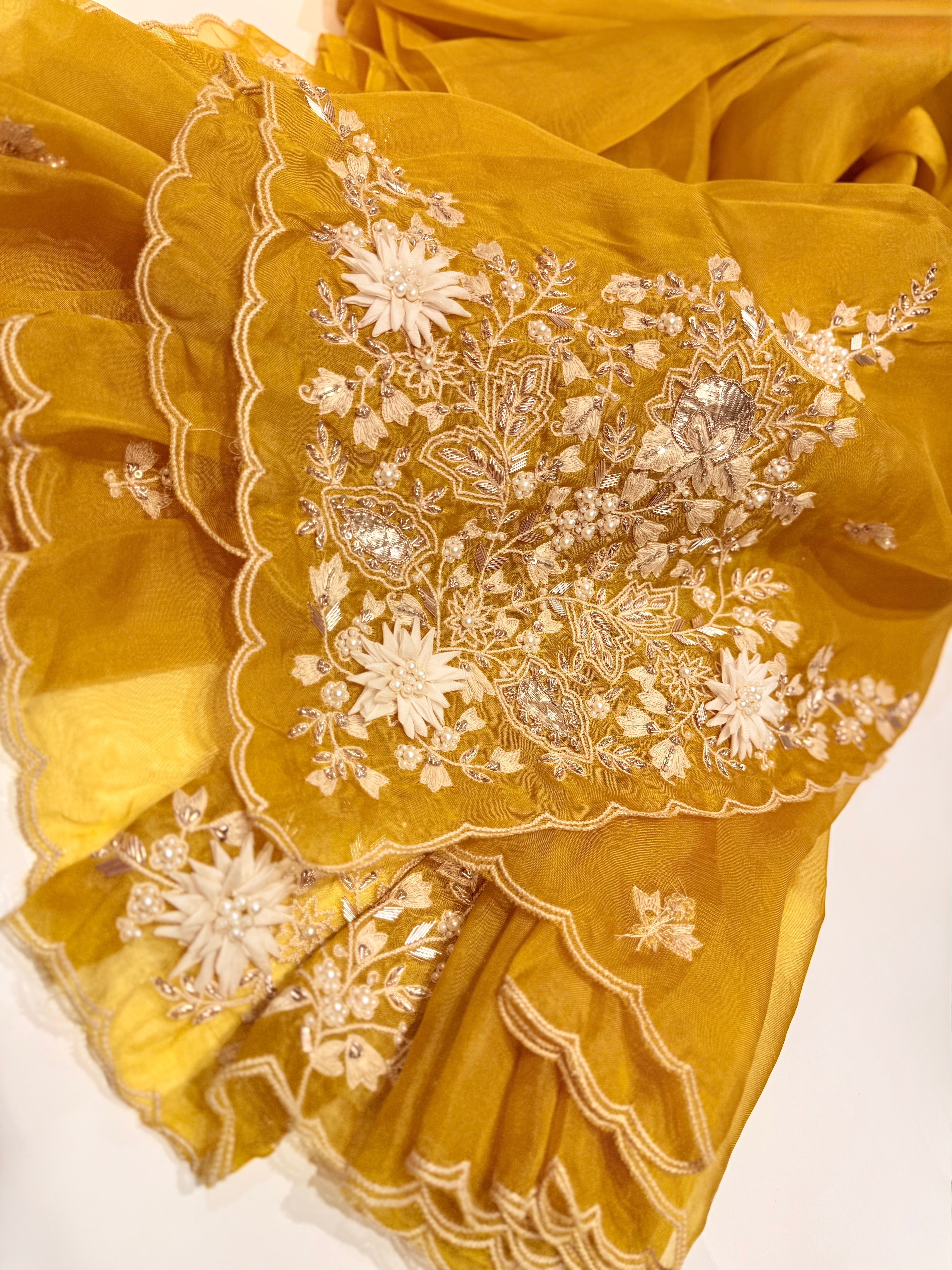 Sunshine Mukaish pure organza
