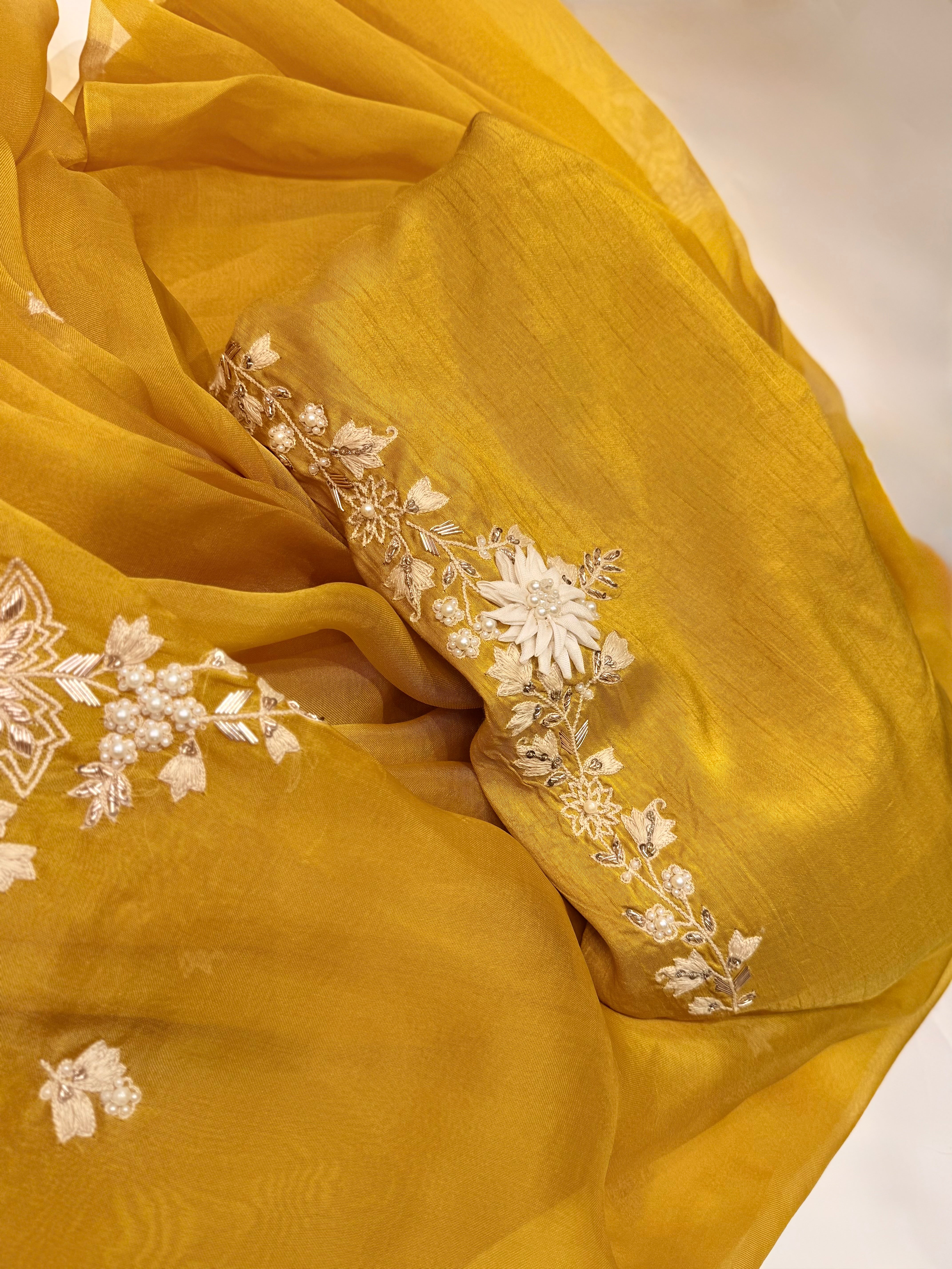 Sunshine Mukaish pure organza