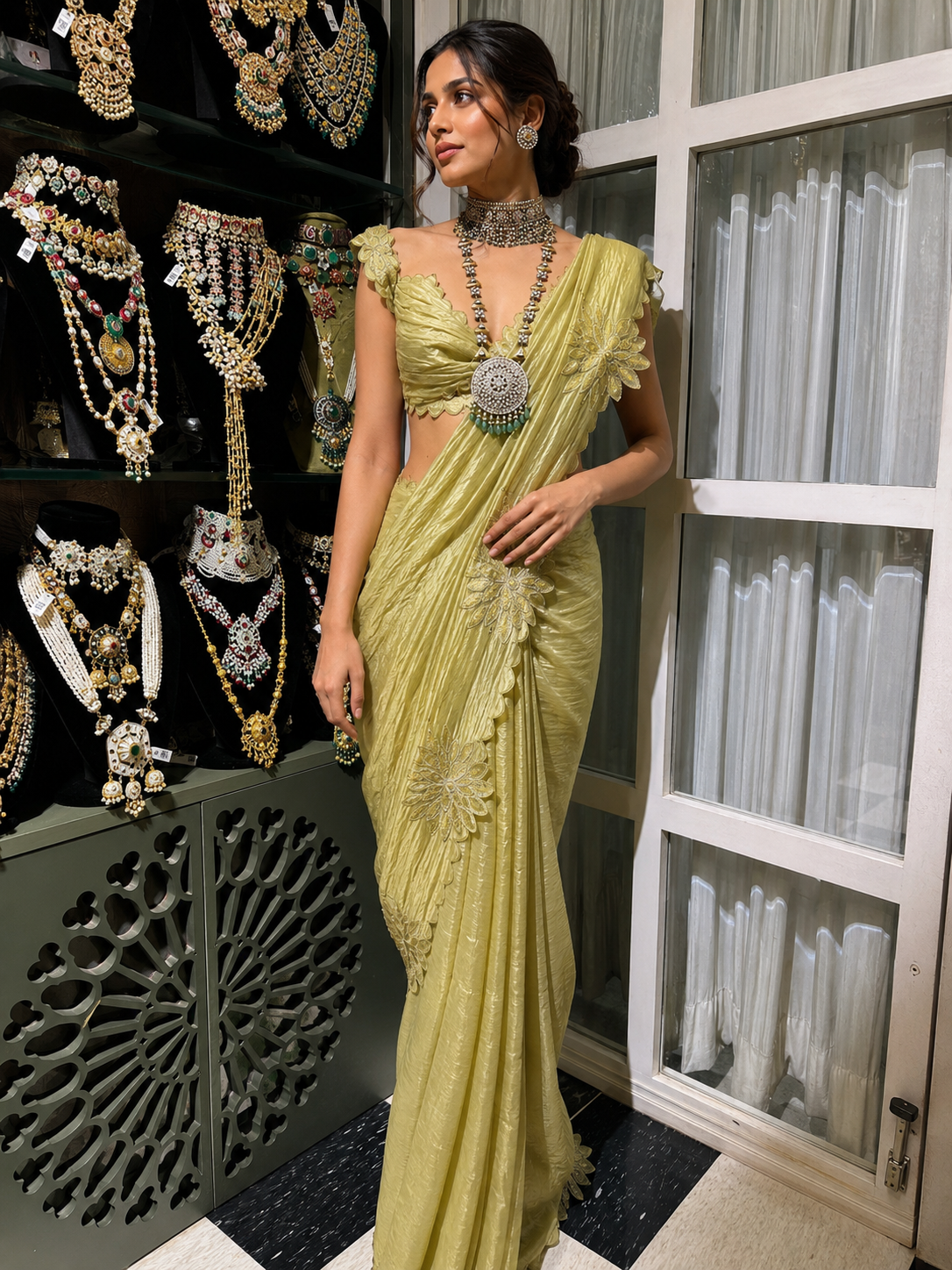 Meher Sage Couture Saree