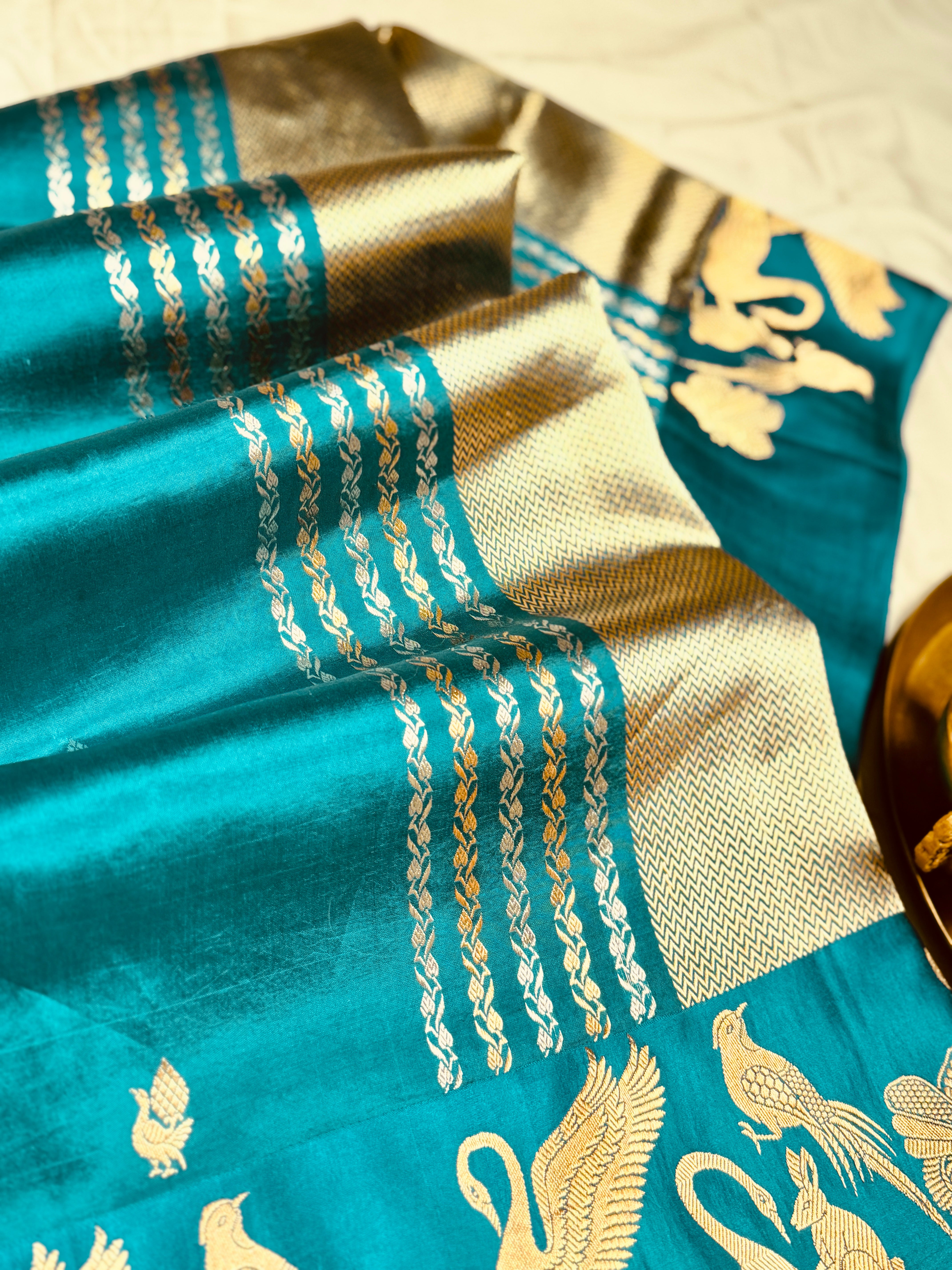 Mango swan silk Saree