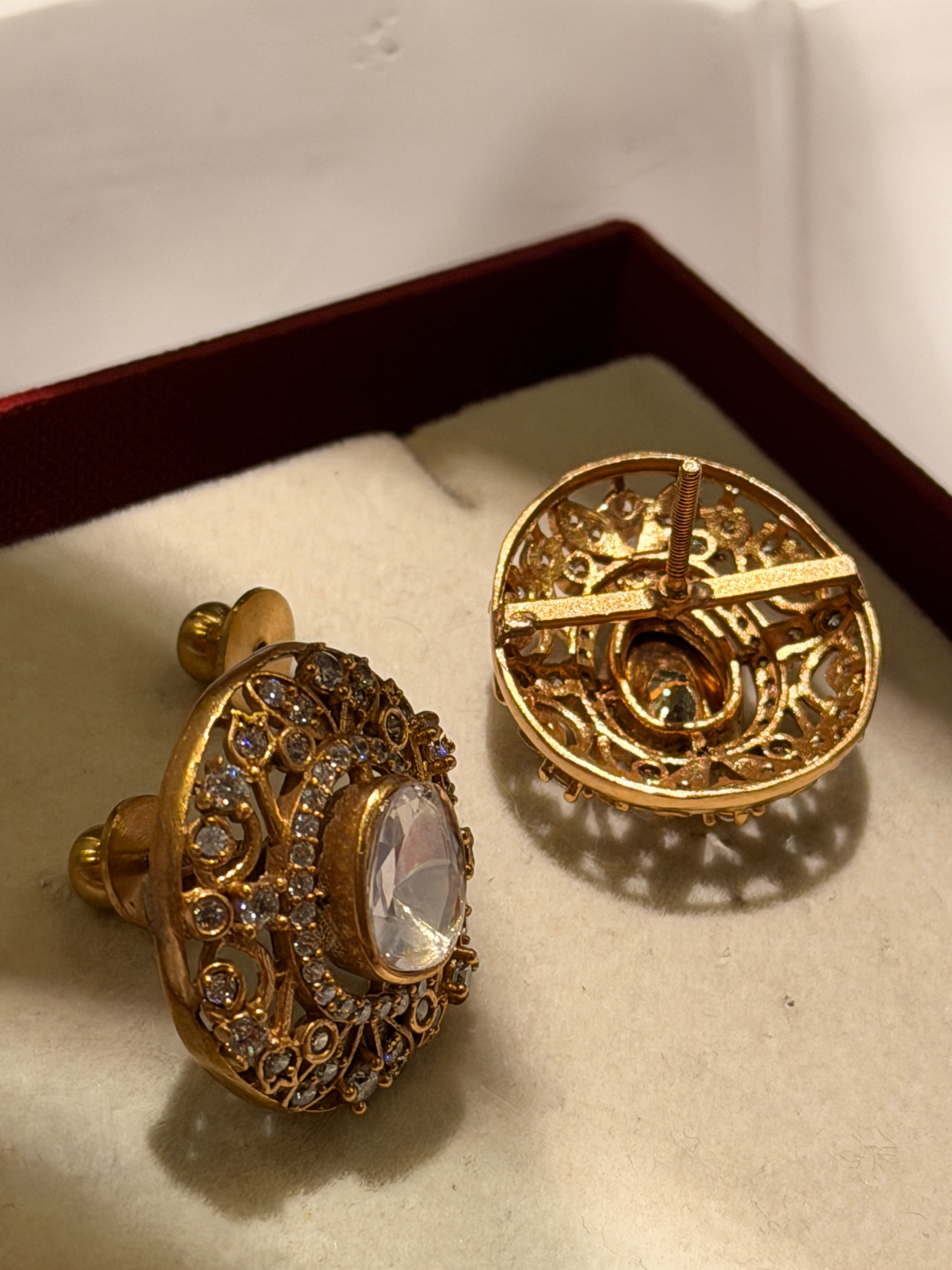 Indrani Polki Medallion stud