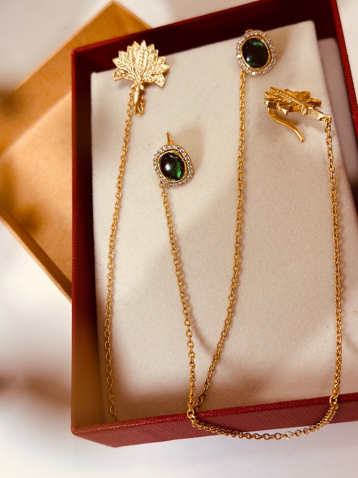 Lotus Ear chain stud