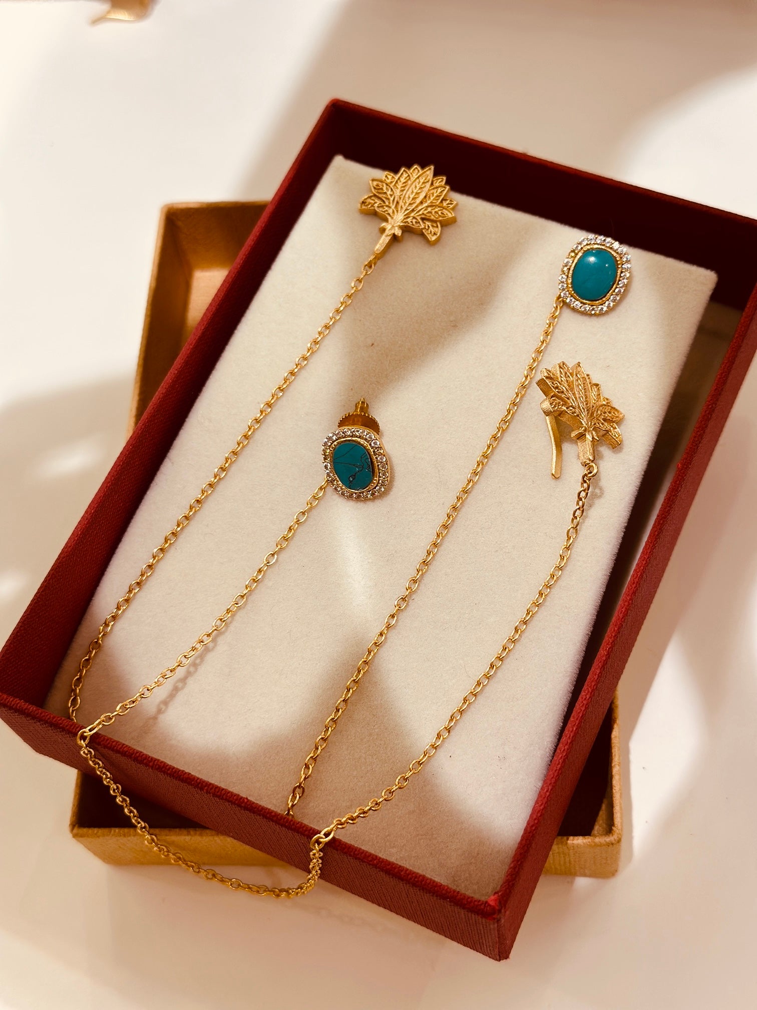 Lotus Ear chain stud