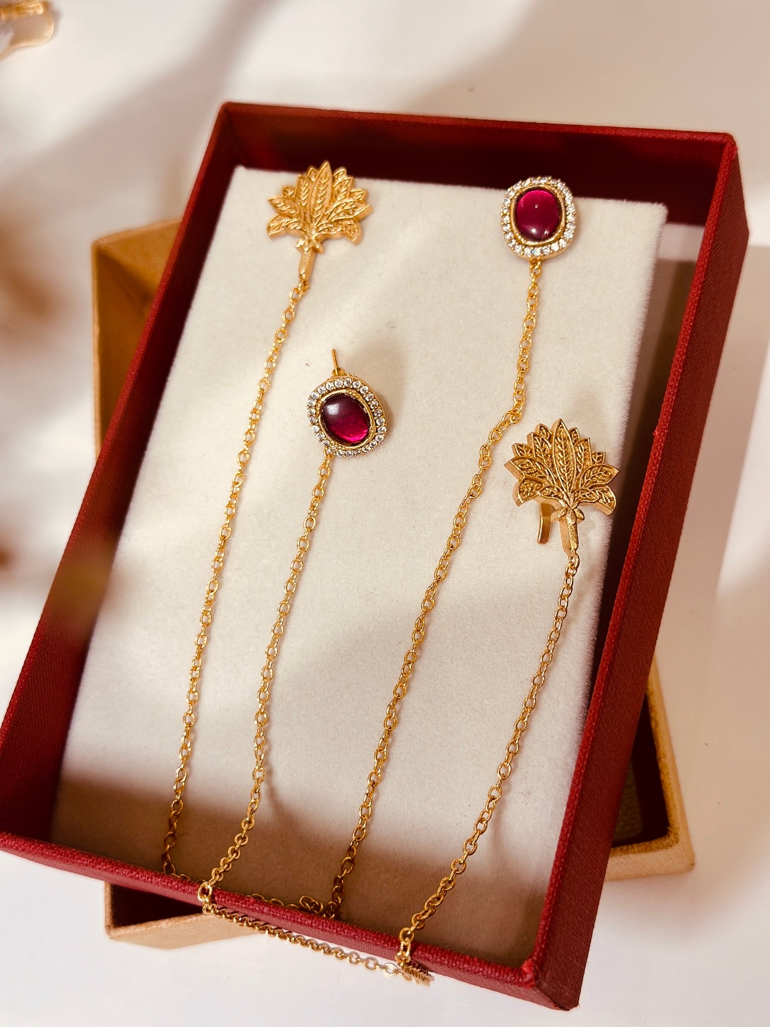 Lotus Ear chain stud