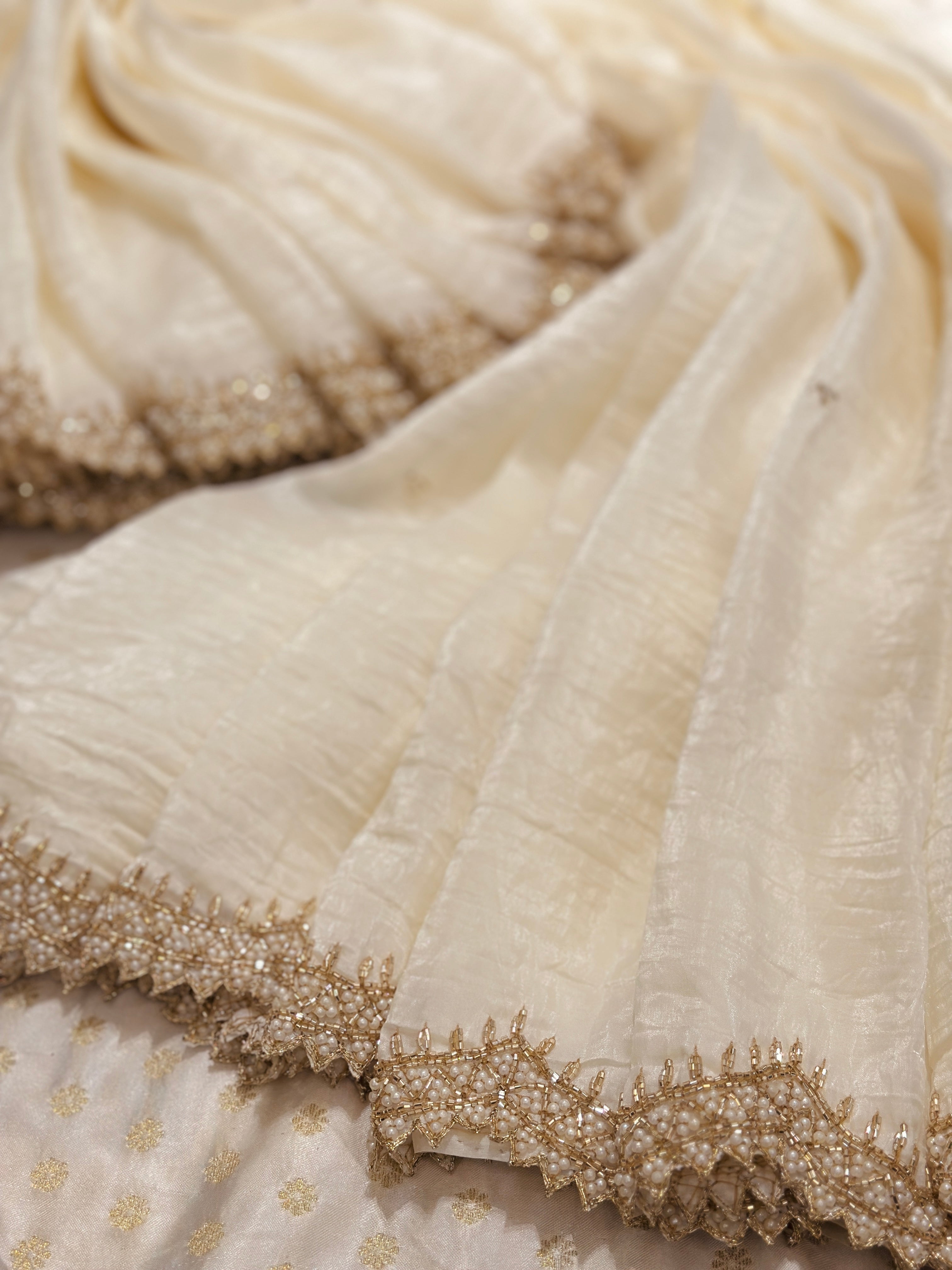 Ivory Moonlight Saree