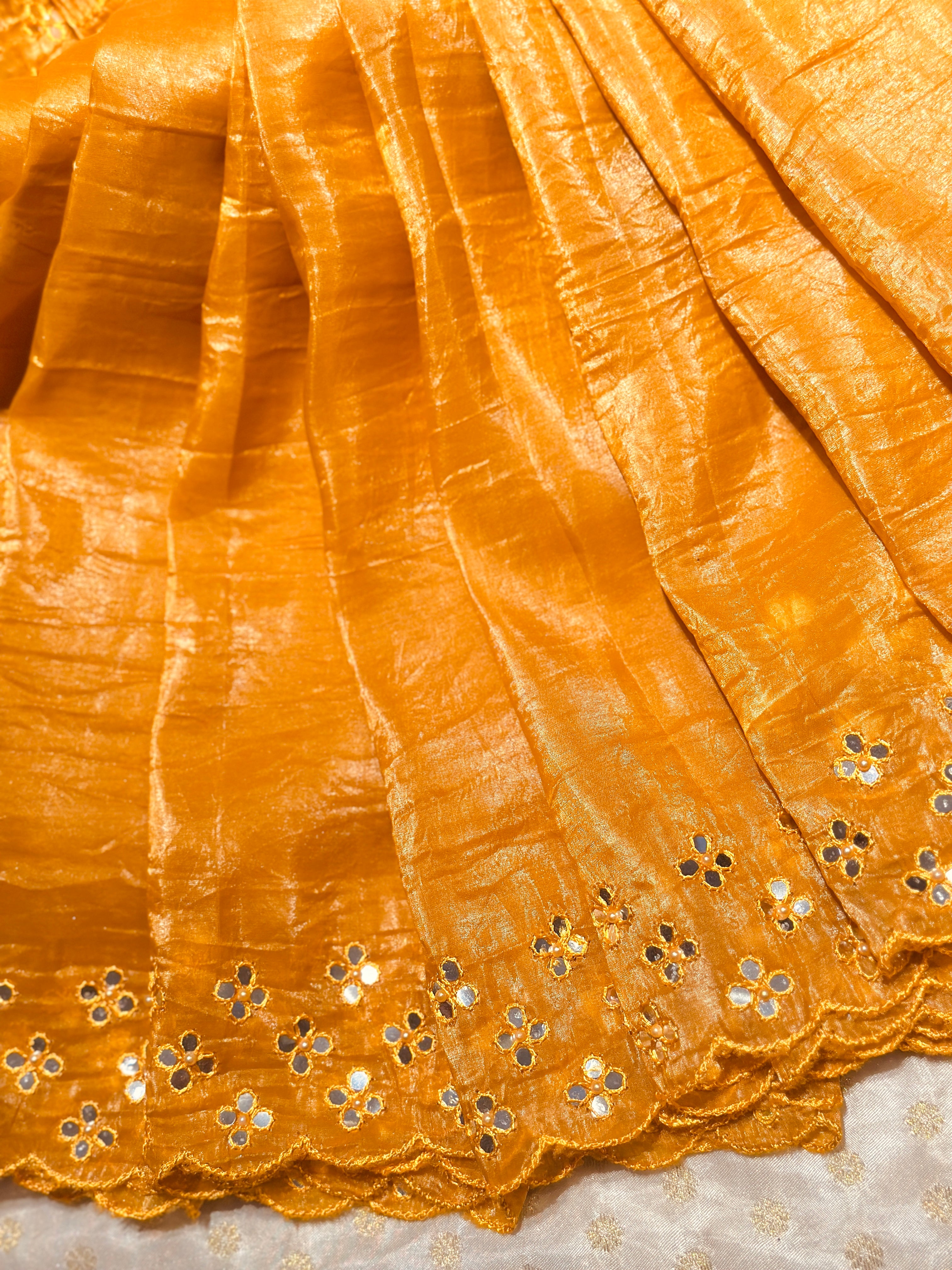 Shubhra Mirror work saree