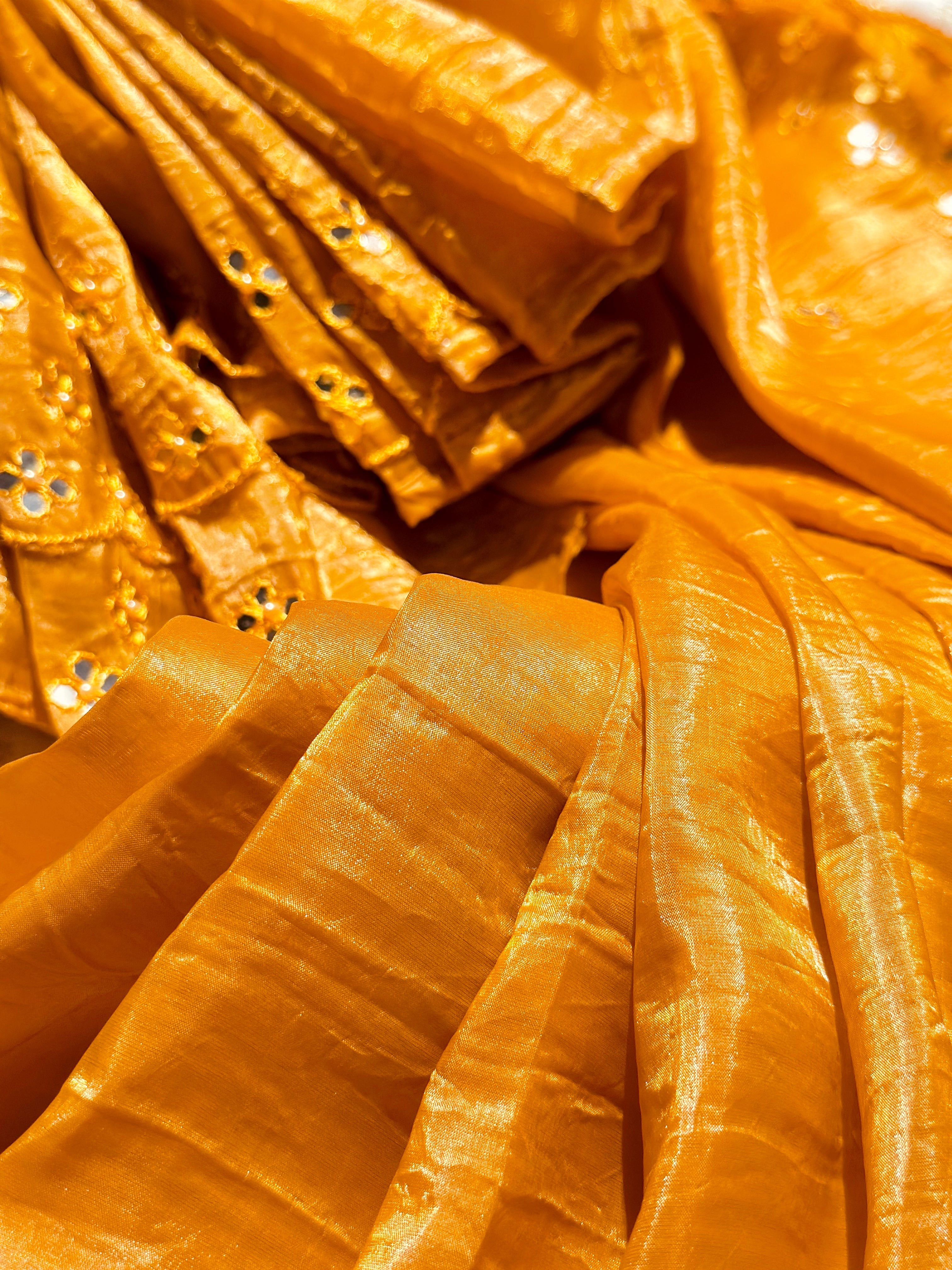 Shubhra Mirror work saree
