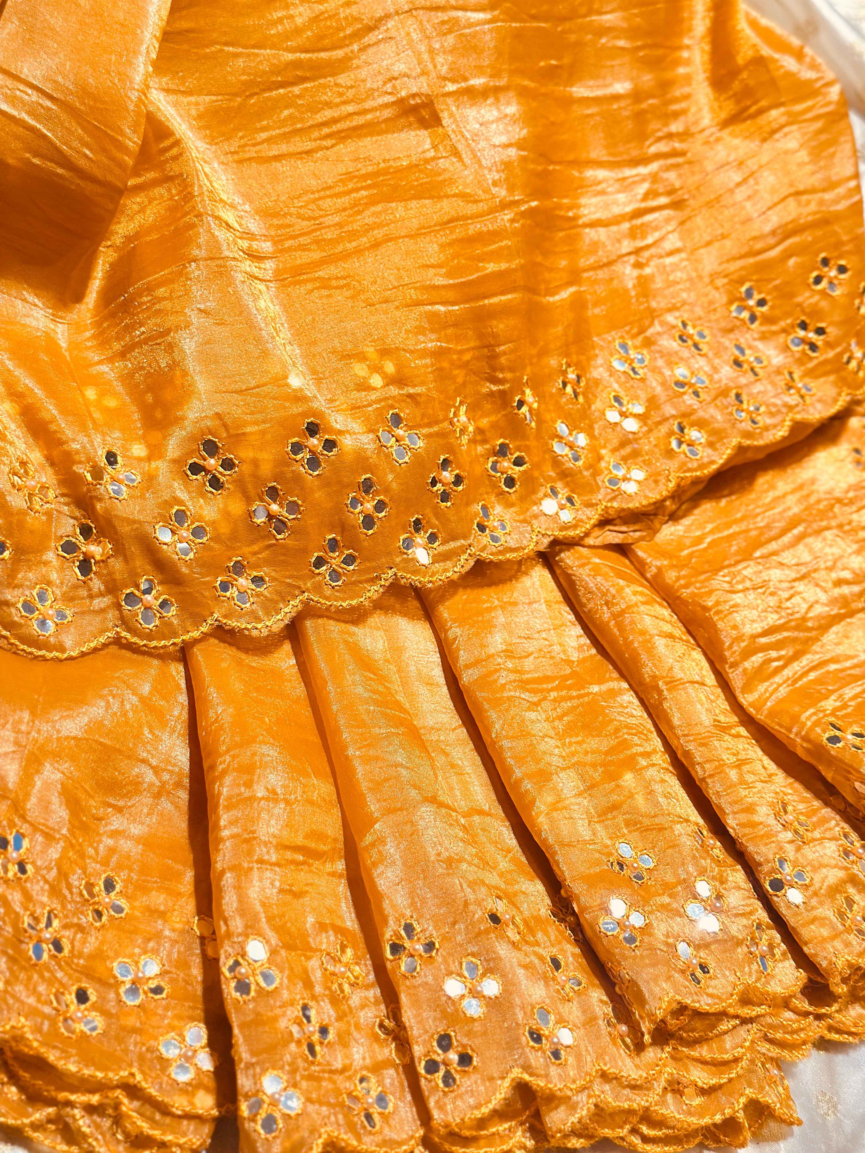 Shubhra Mirror work saree