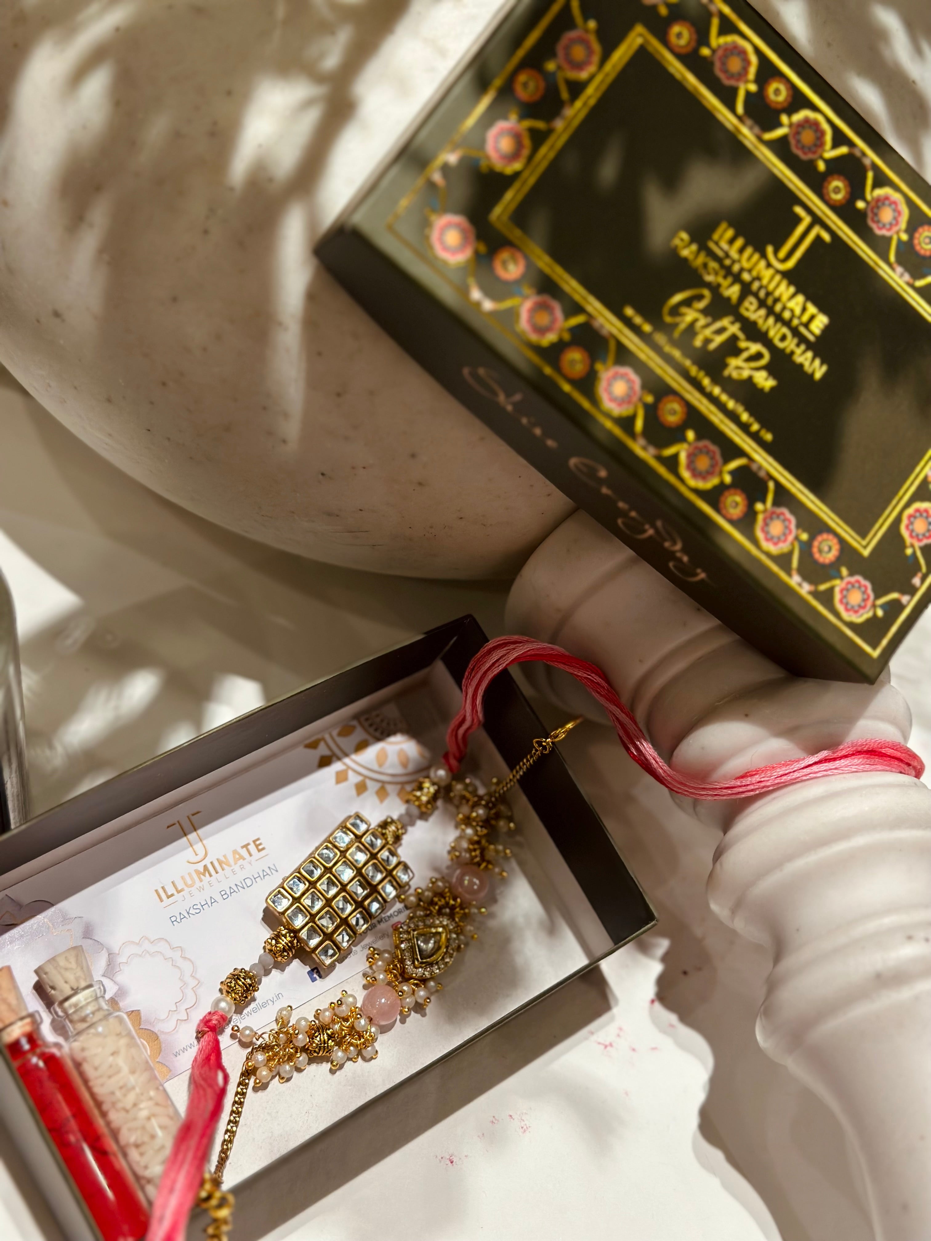 Kundan Rakhi Cum Bracelet Set