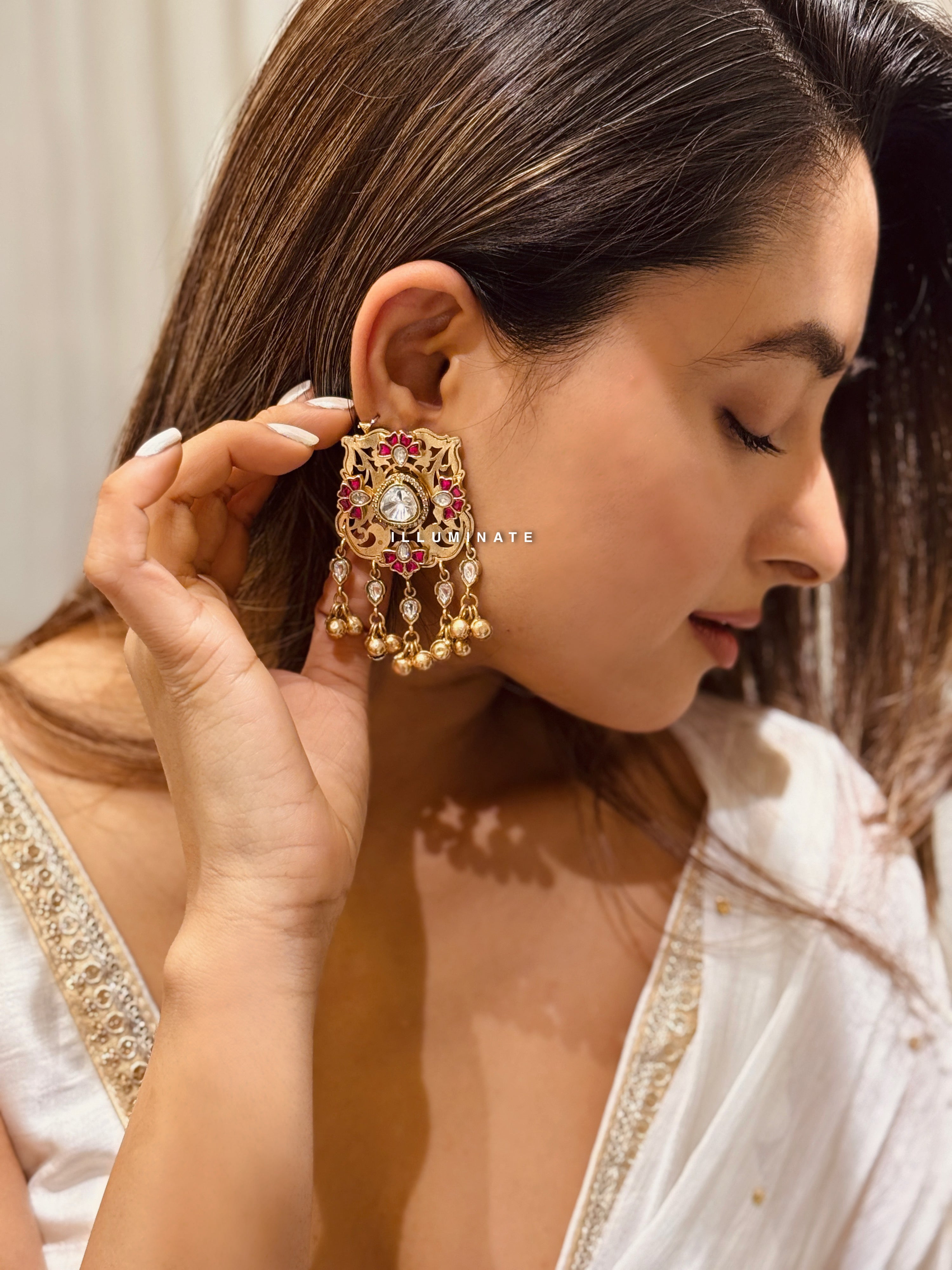 Raagini Cutwork polki stud