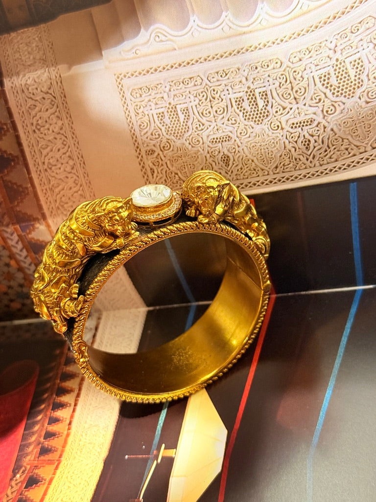 Jaguar Black Leather Bangle