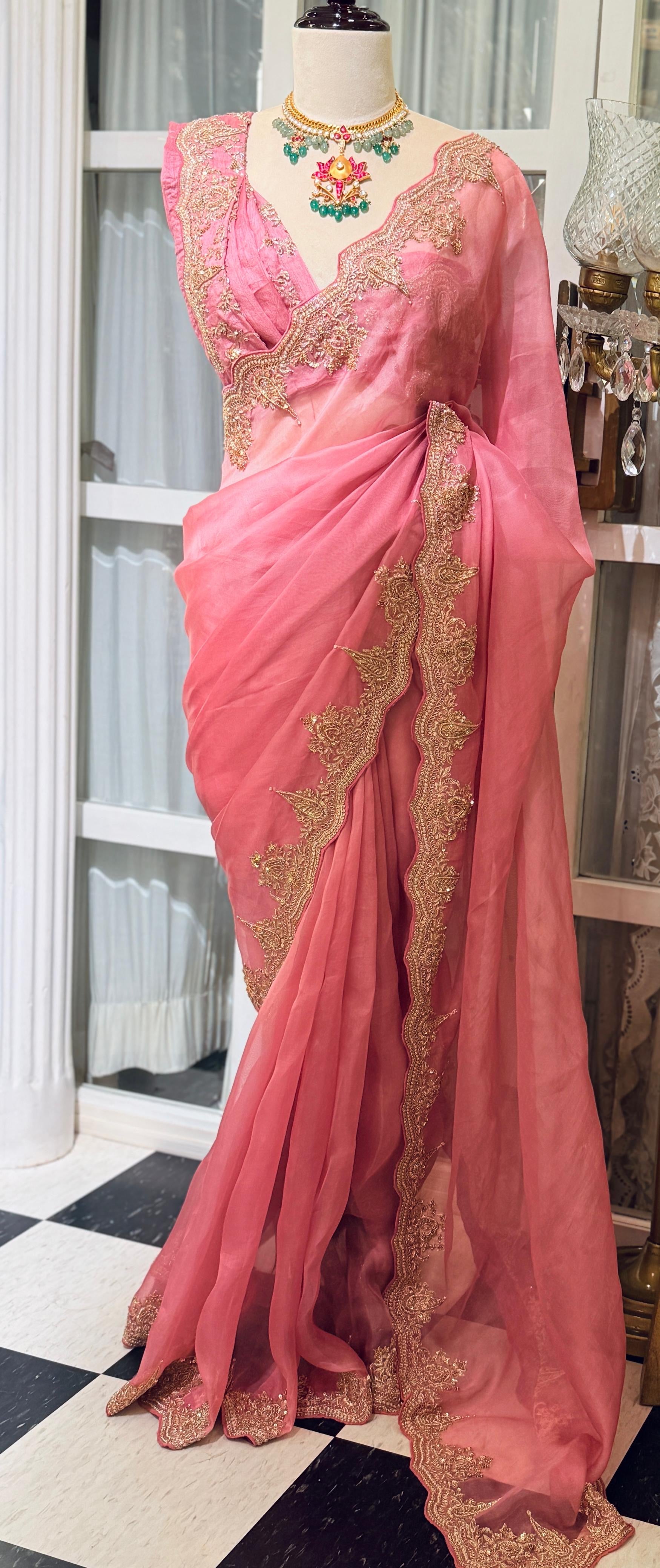 Blush Pink Kora Banarasi