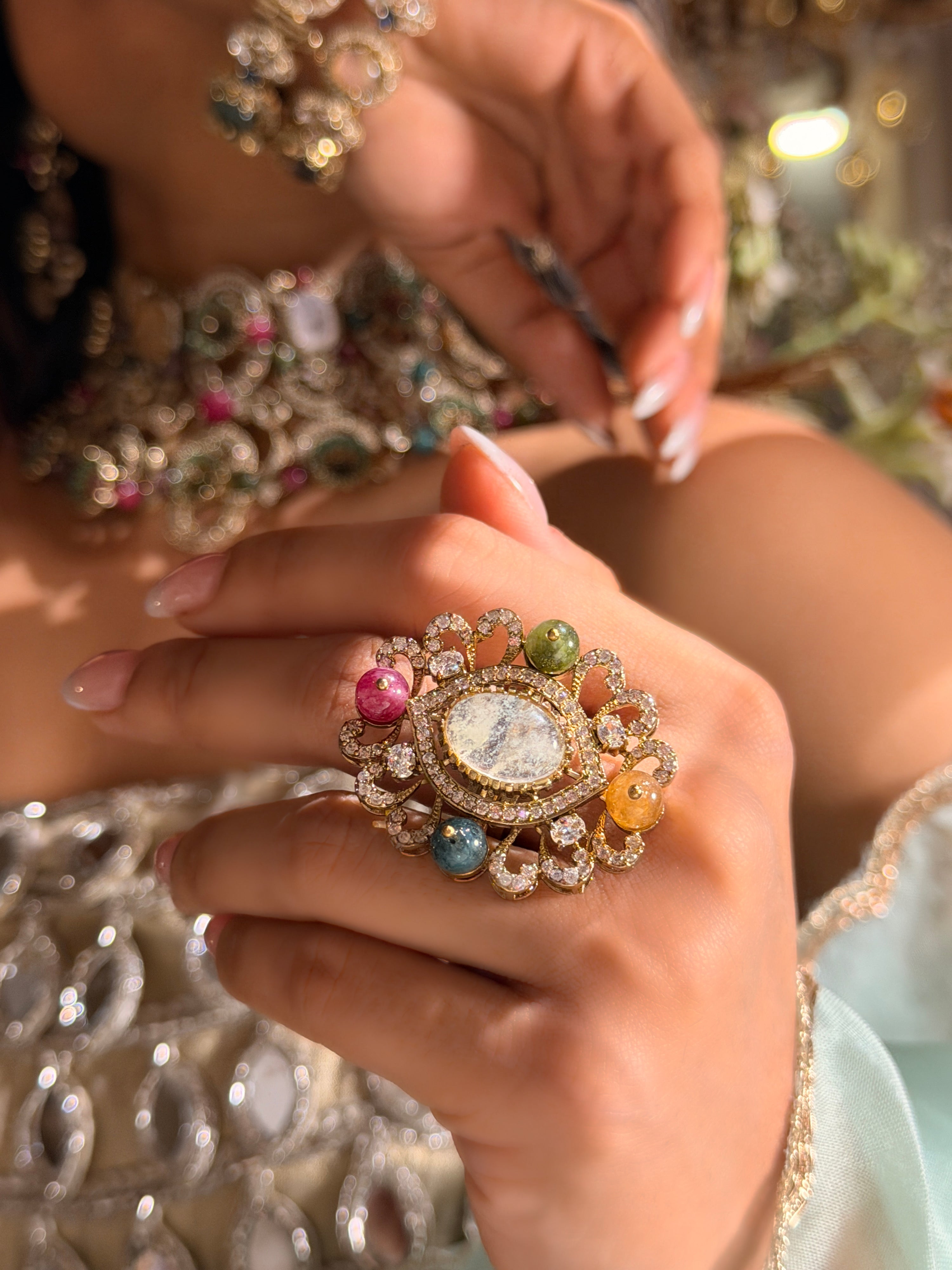 Elizabeth Luminous moon Ring