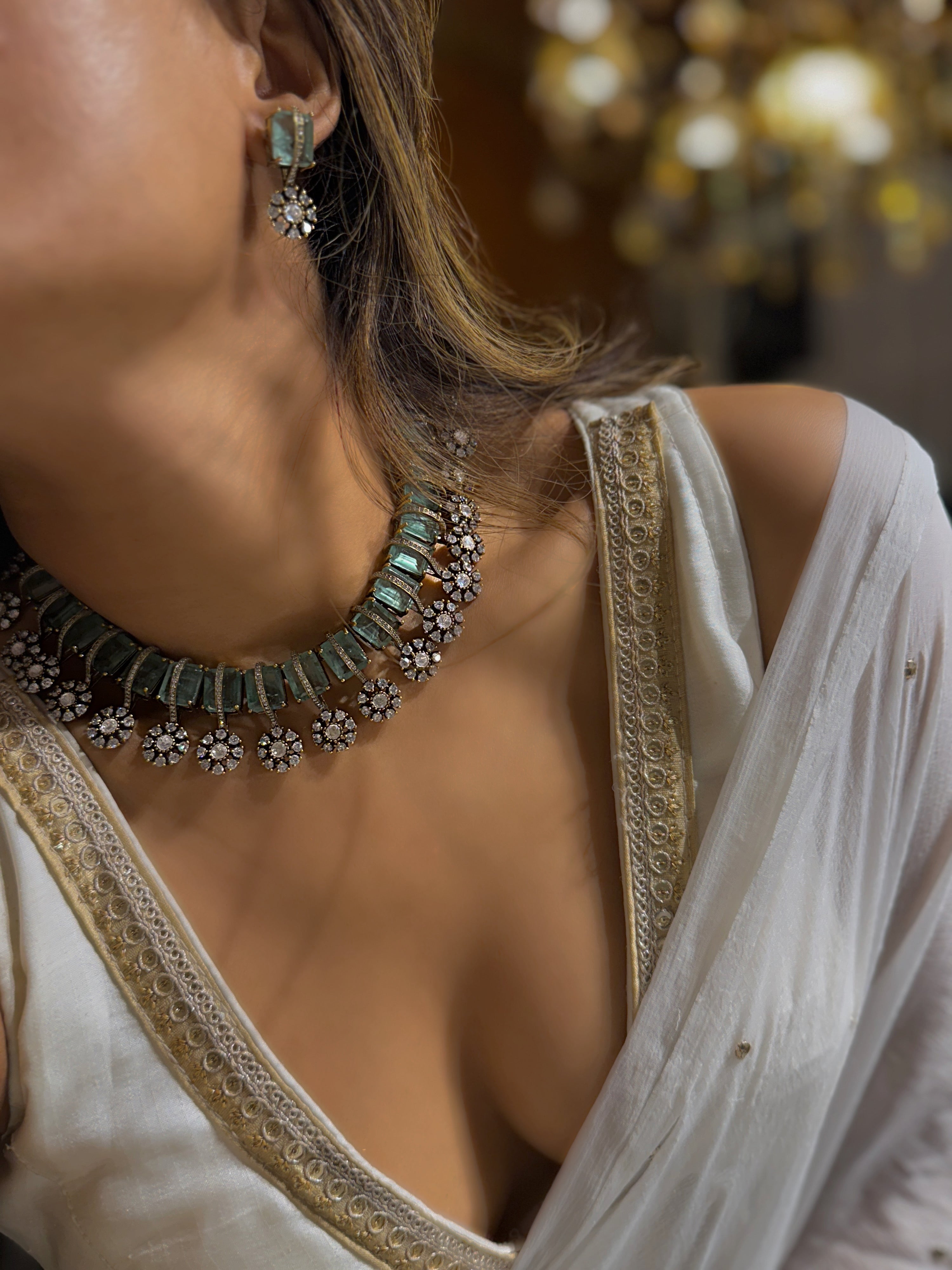 Saloni Flower Drop Choker