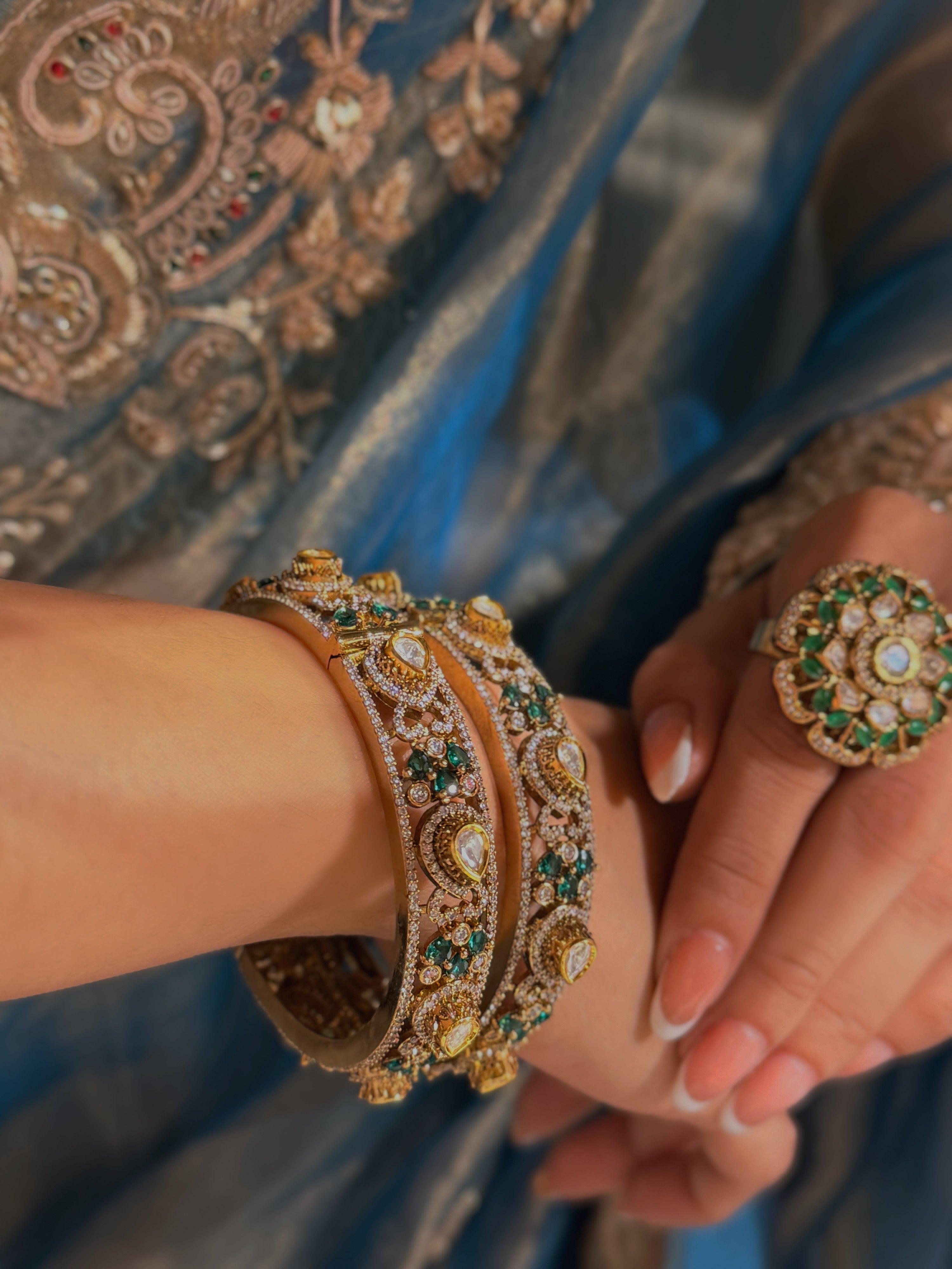Sirisha Bangle - Emerald