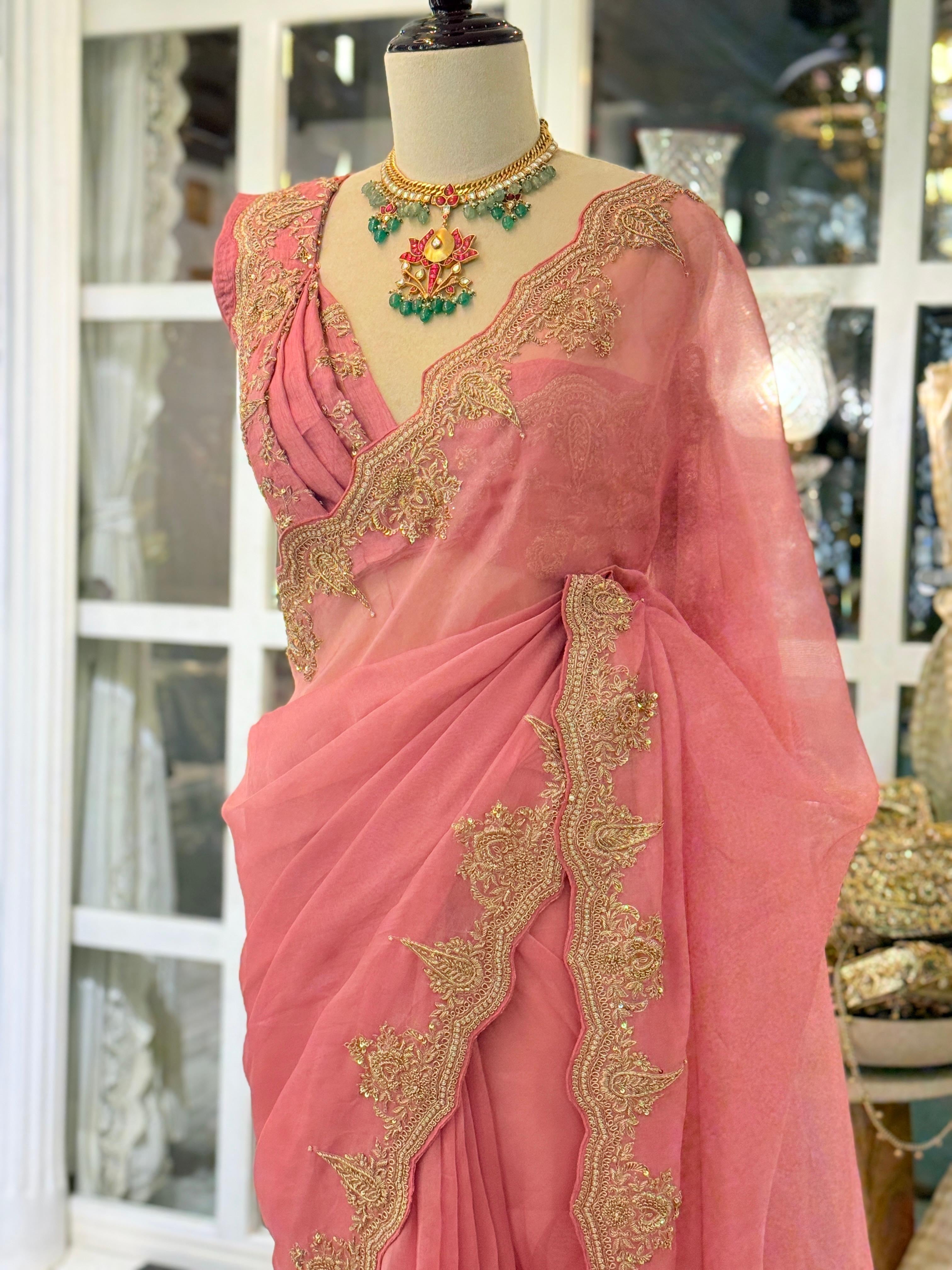 Blush Pink Kora Banarasi