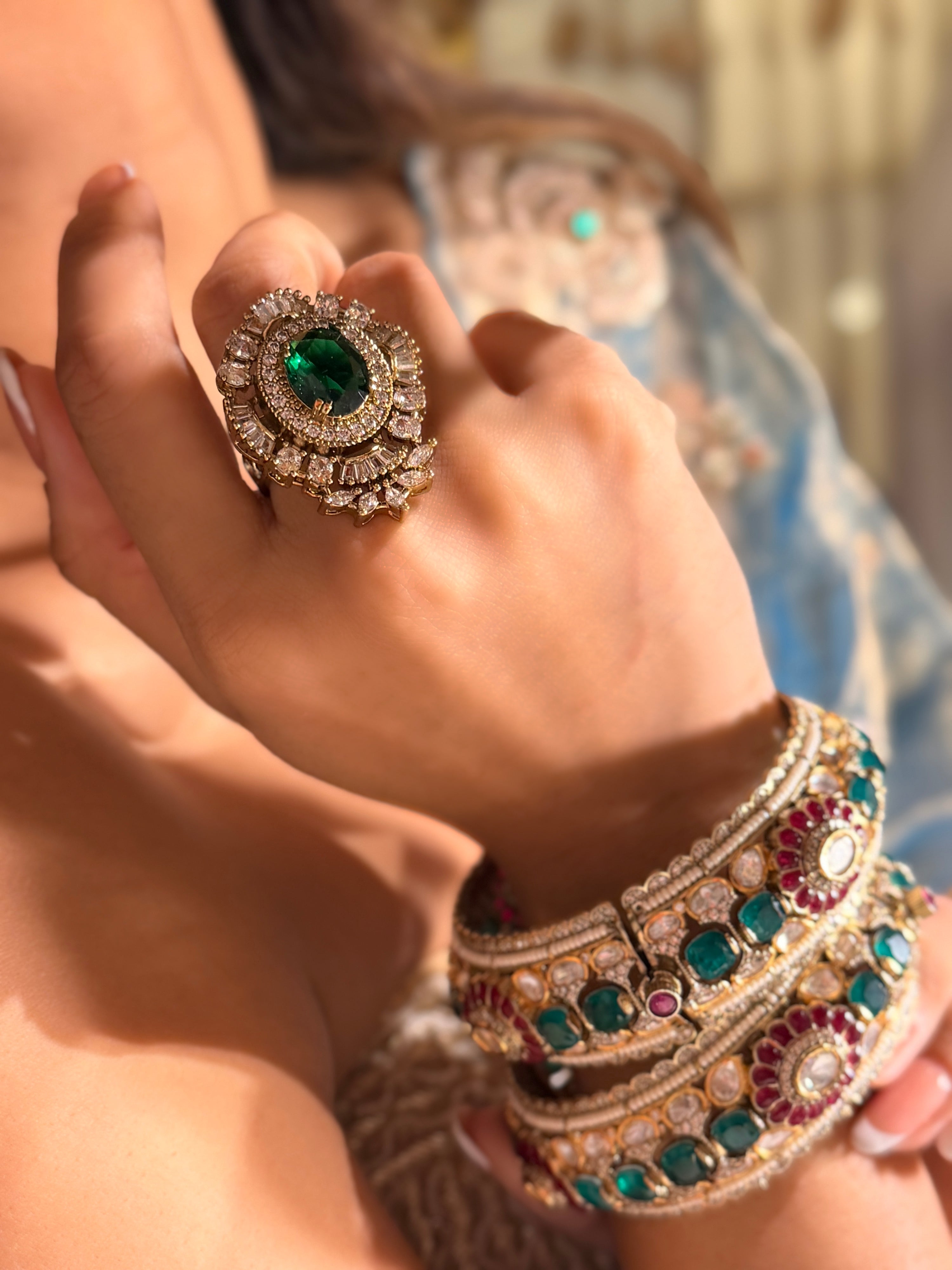 Emerald Opulence Ring - Elizabeth