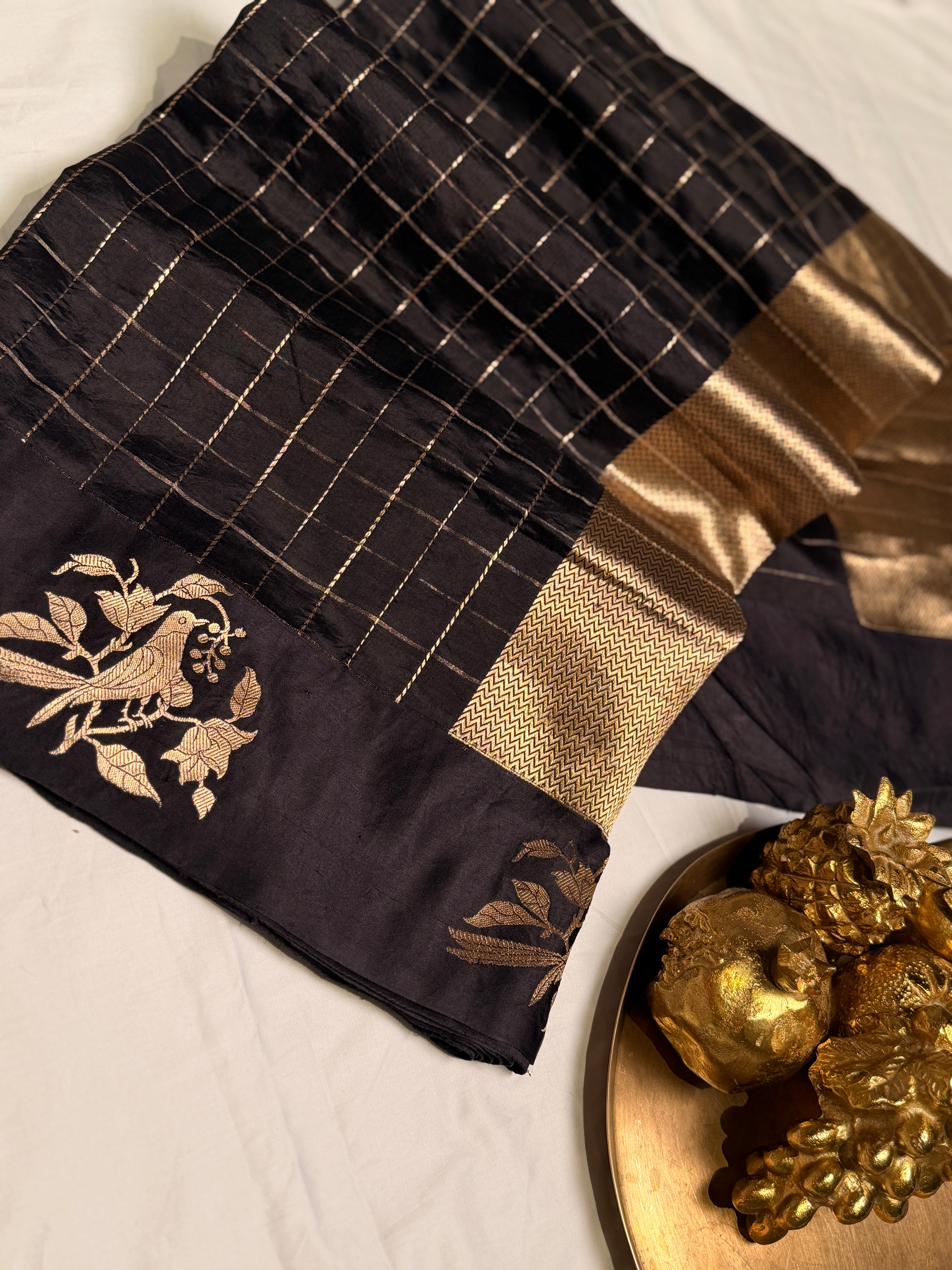 Checkers Glam Silk Saree