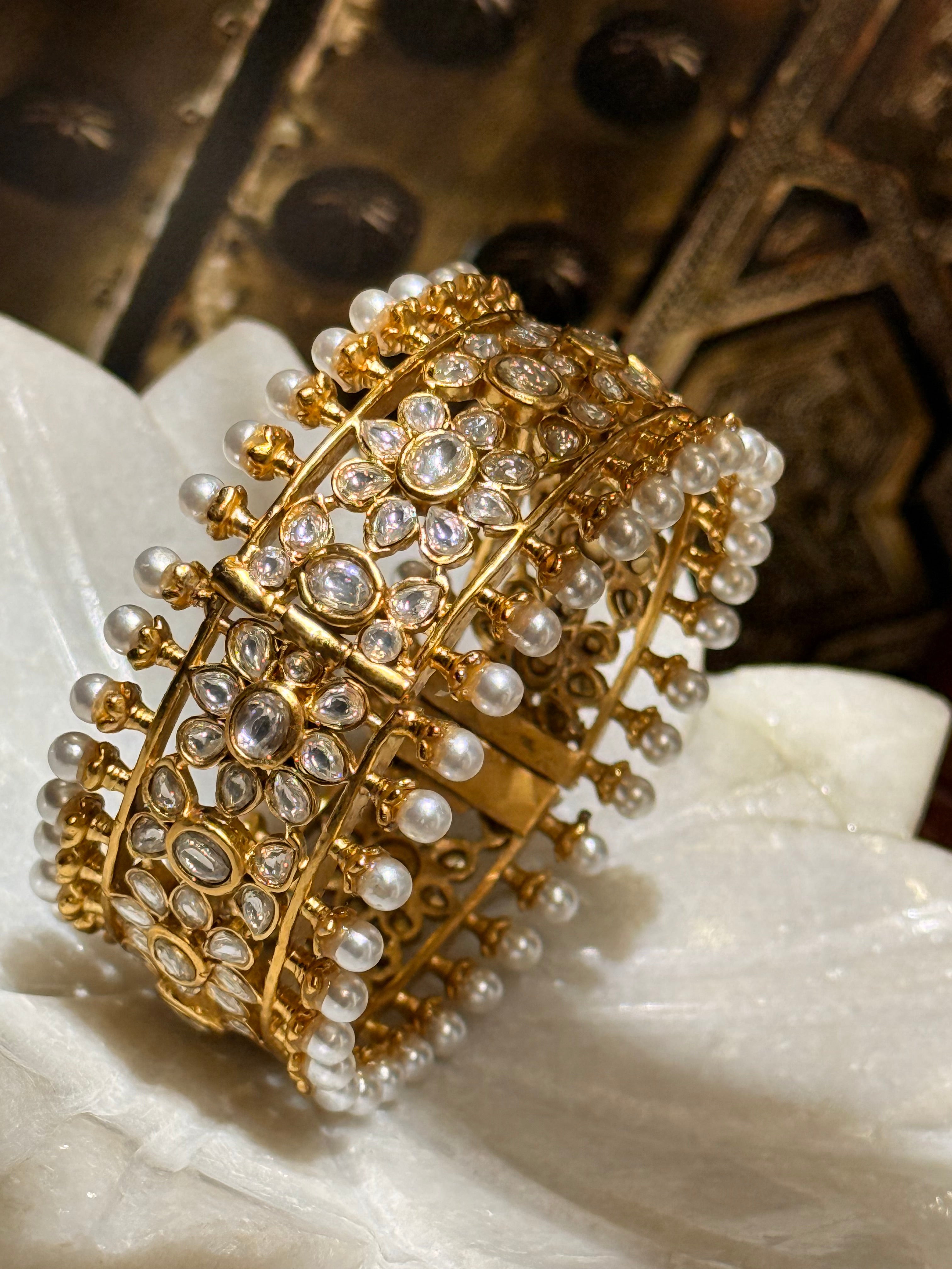 Polki motichur Bangle