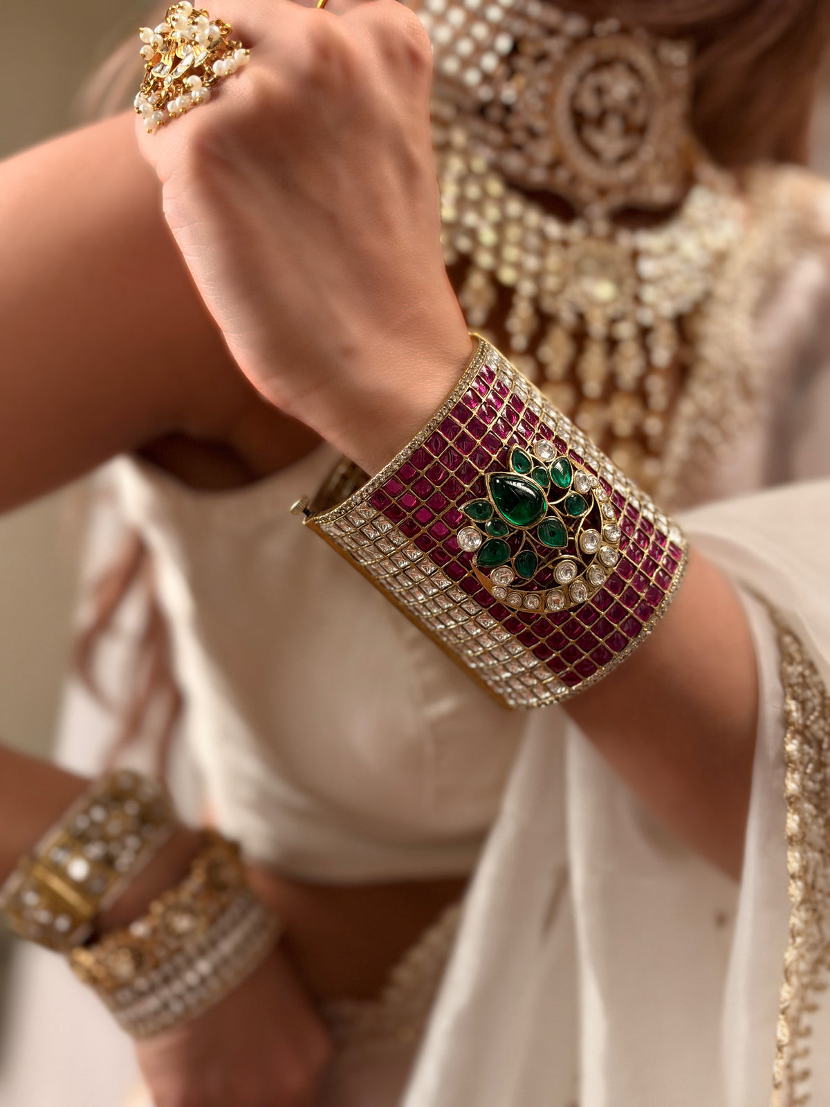 Chandrakanta Polki Handcuff-Ruby