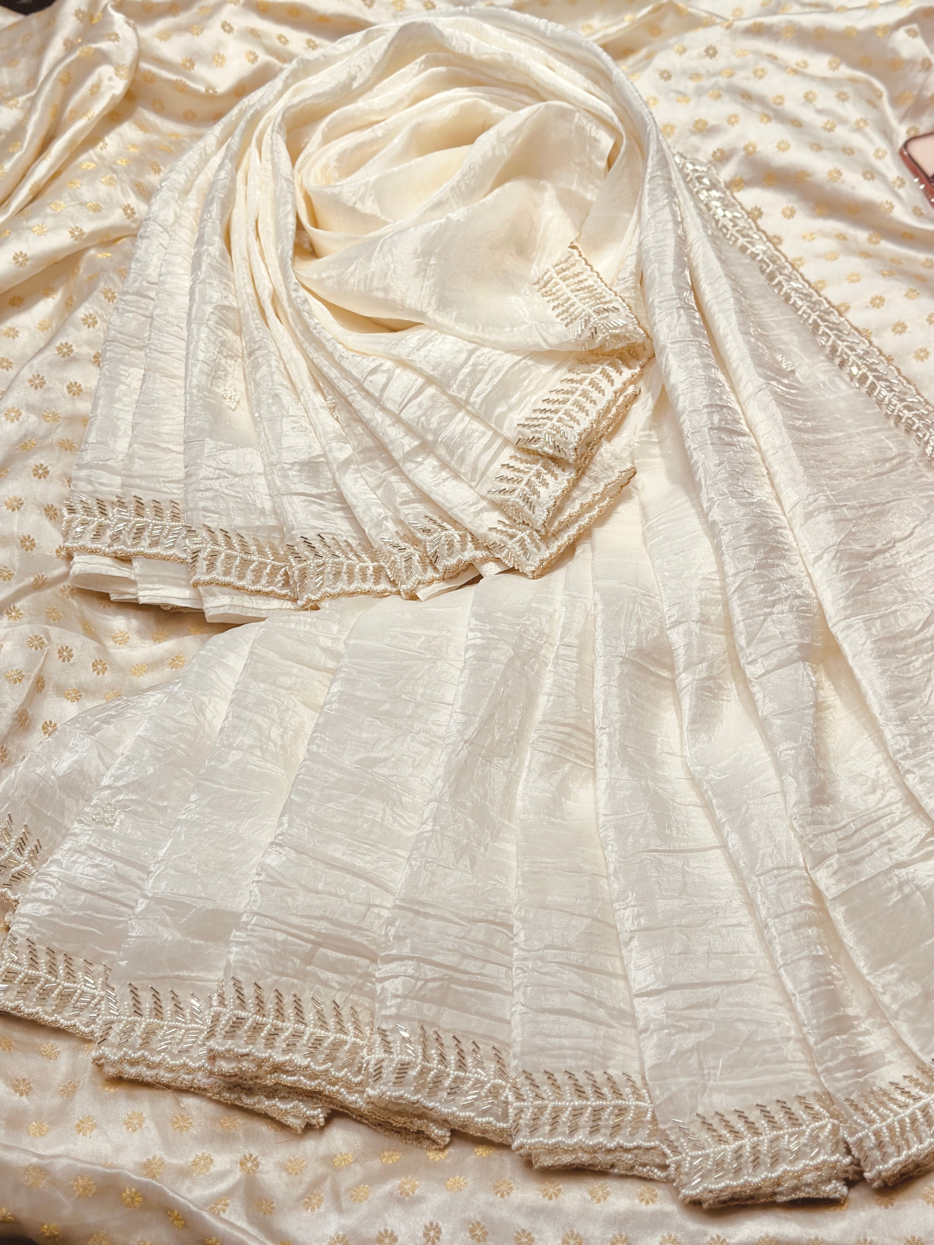 Chandni Zar Ivory  saree