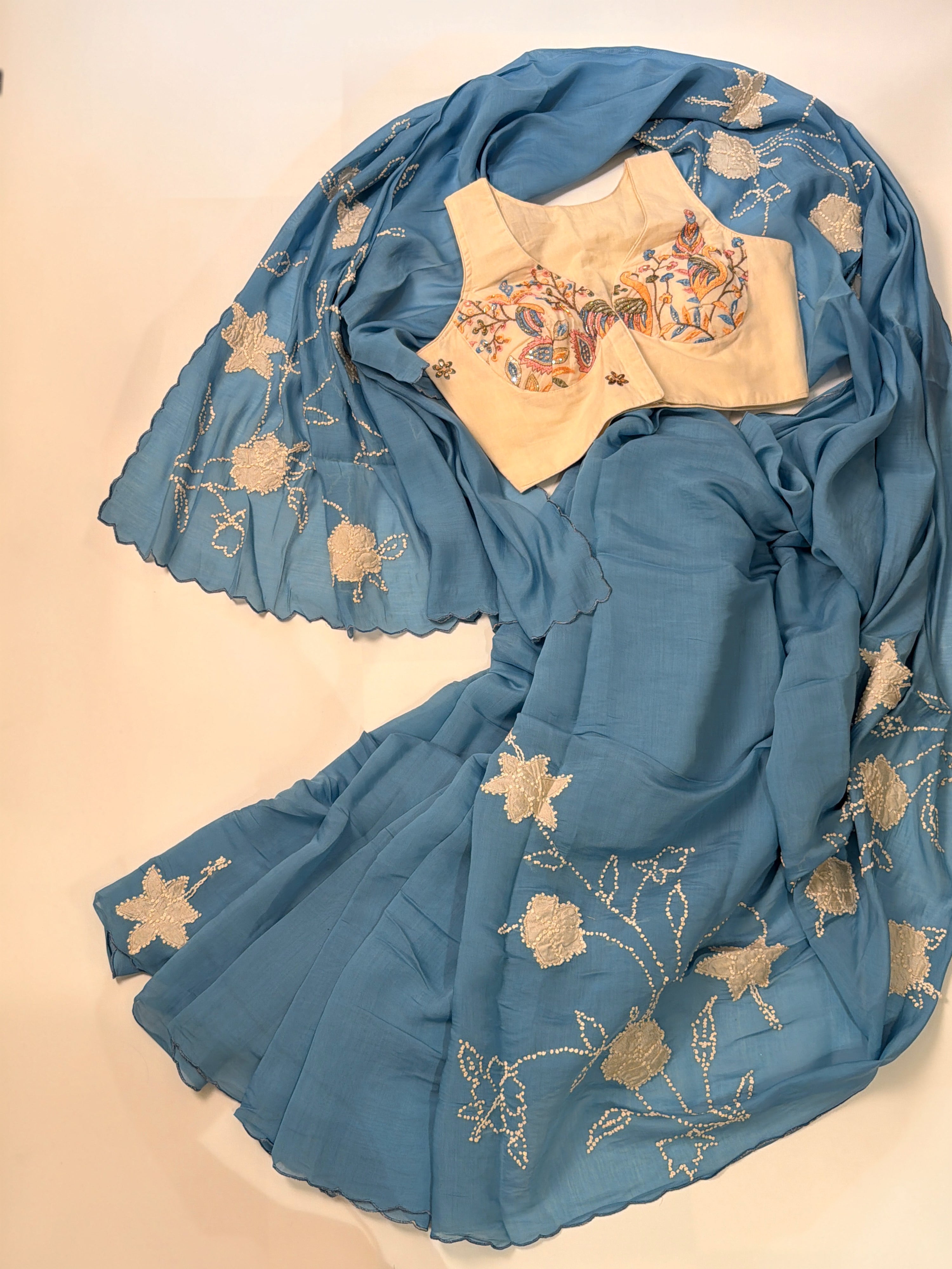 Frosted Florals Saree