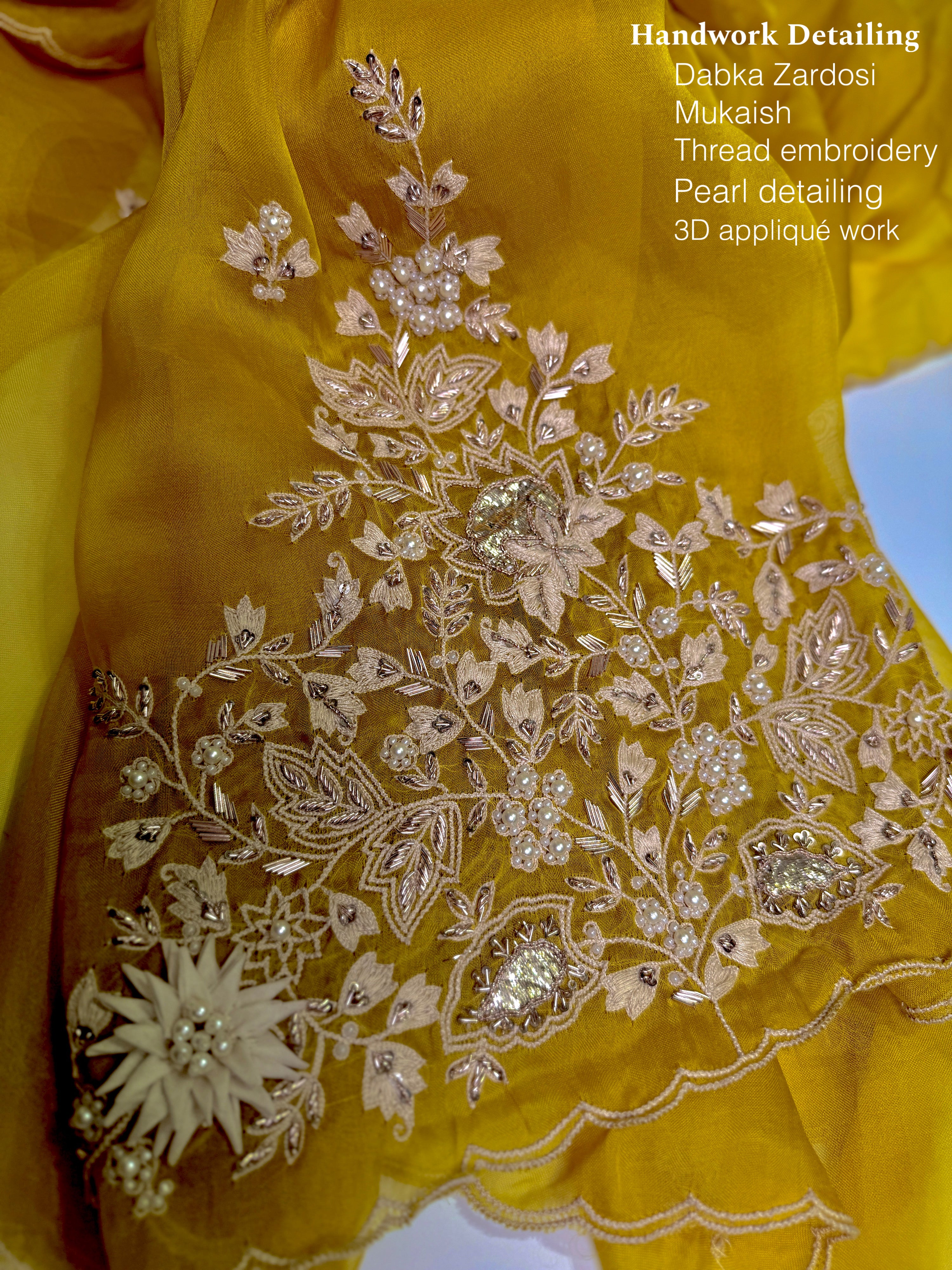 Sunshine Mukaish pure organza