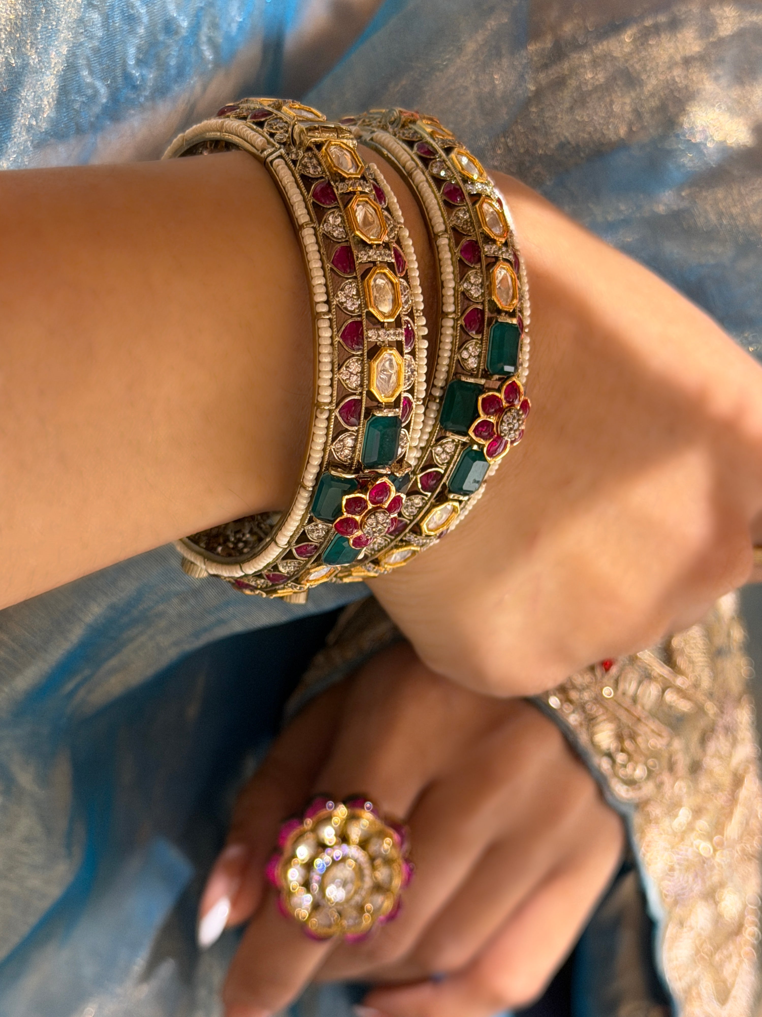 Mithila Ruby-Emerald Bangle