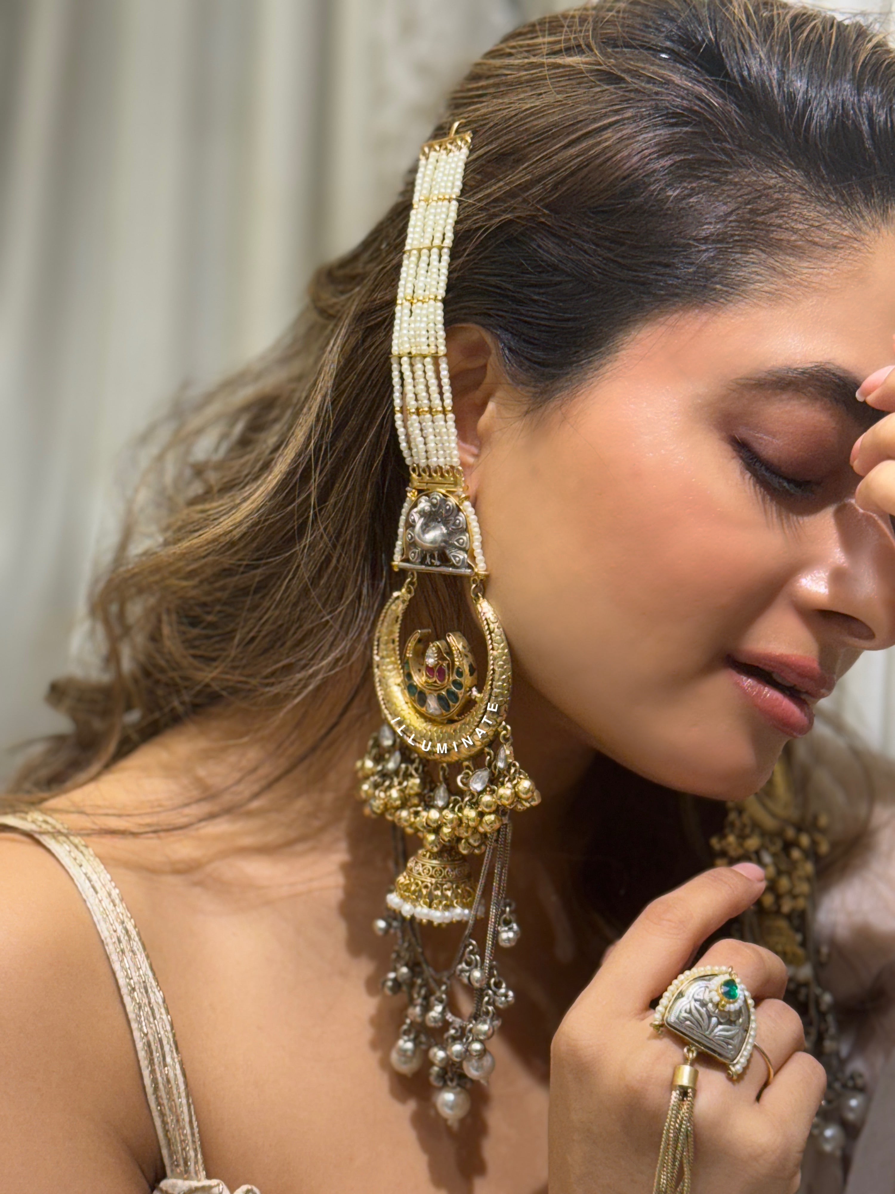 Kashmiri Chand Bali Ear Chain