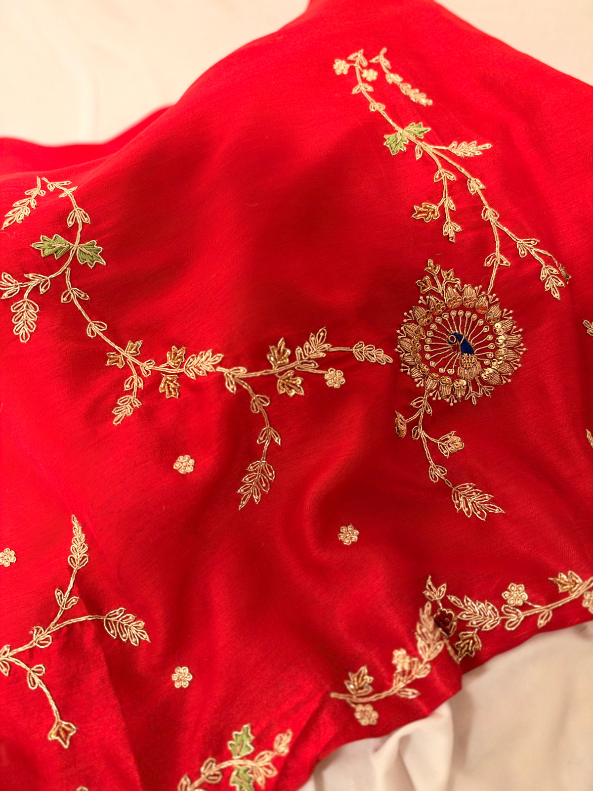 Laal Ishq zardosi kora Banarasi saree