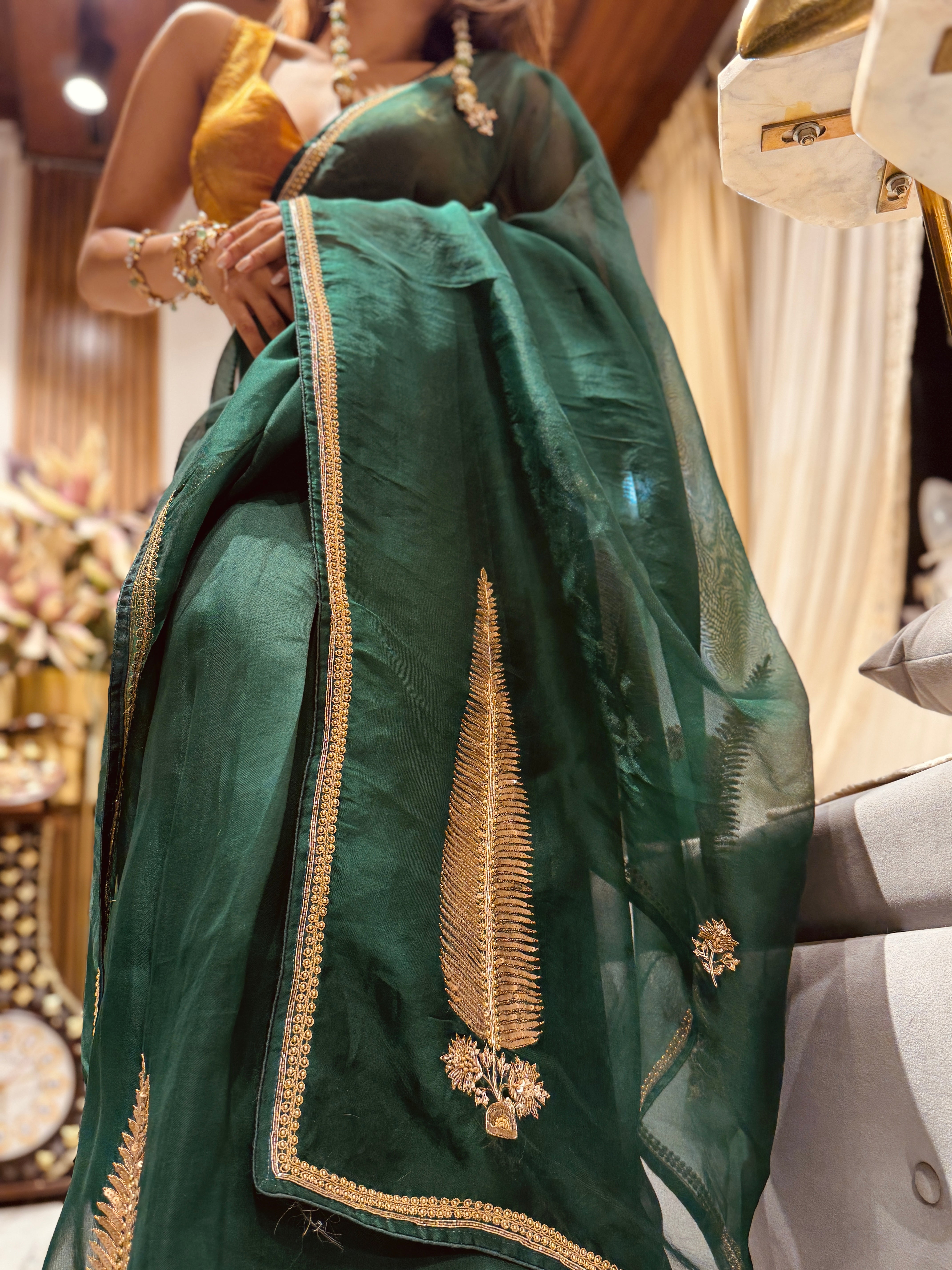 Green Fern Saree