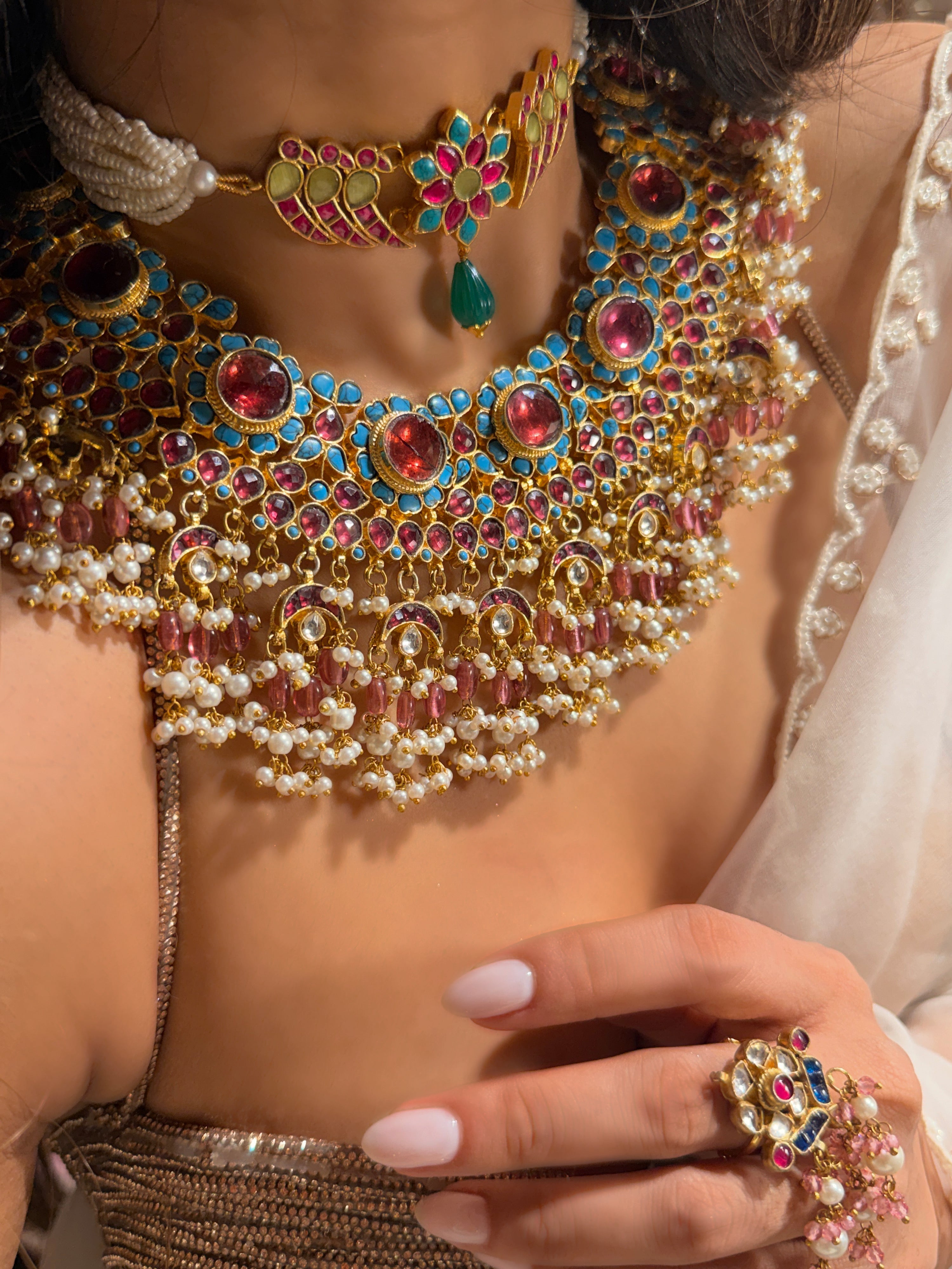 Pankhuri jadau Choker