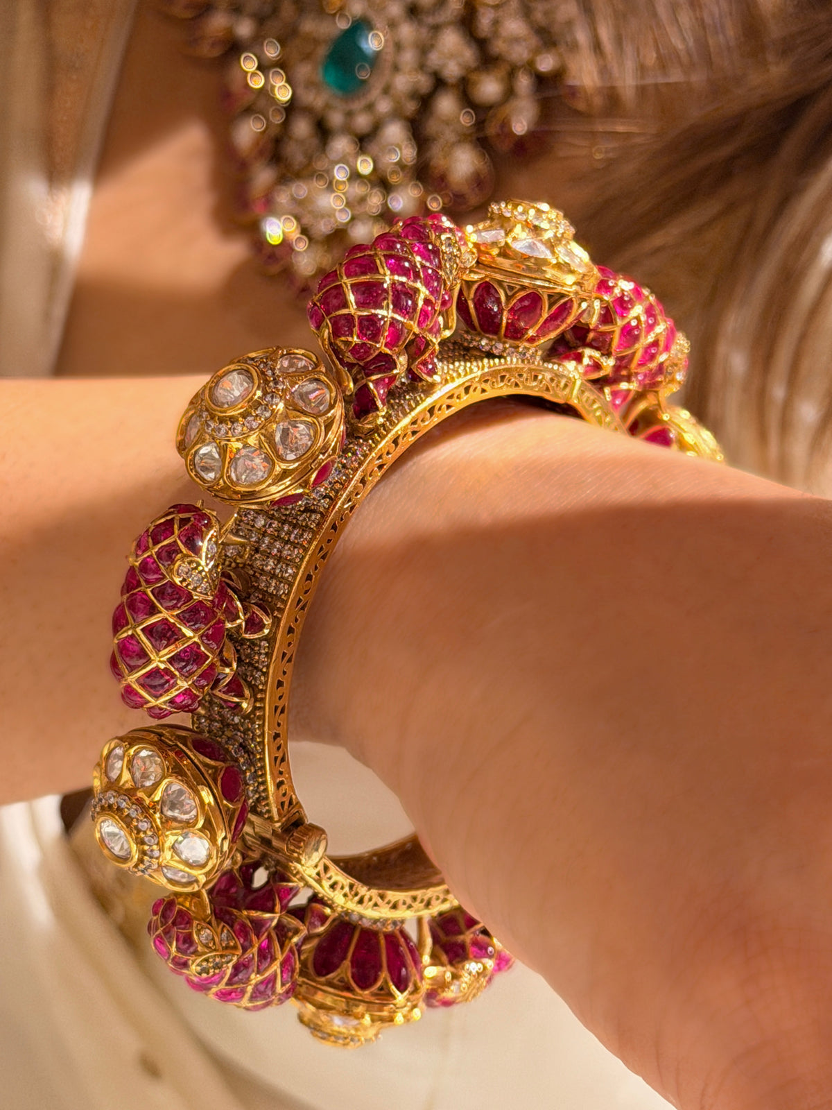 Mihika Ruby Gold Polki Bangle